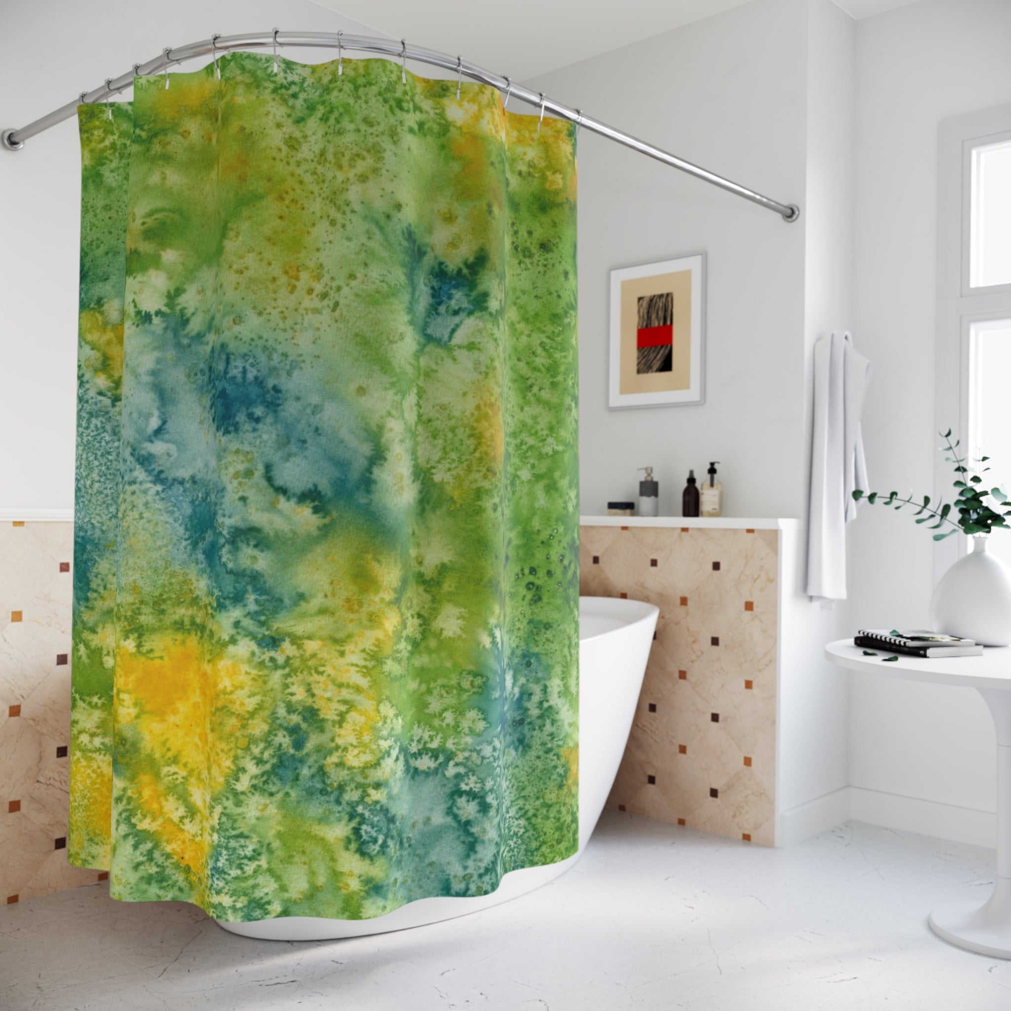 Beautiful Shower Curtains to Refresh Your Bathroom. Colourful Abstract Designs. Perfect For Your Bathroom or Special House-Warming Gift #52 View From Above