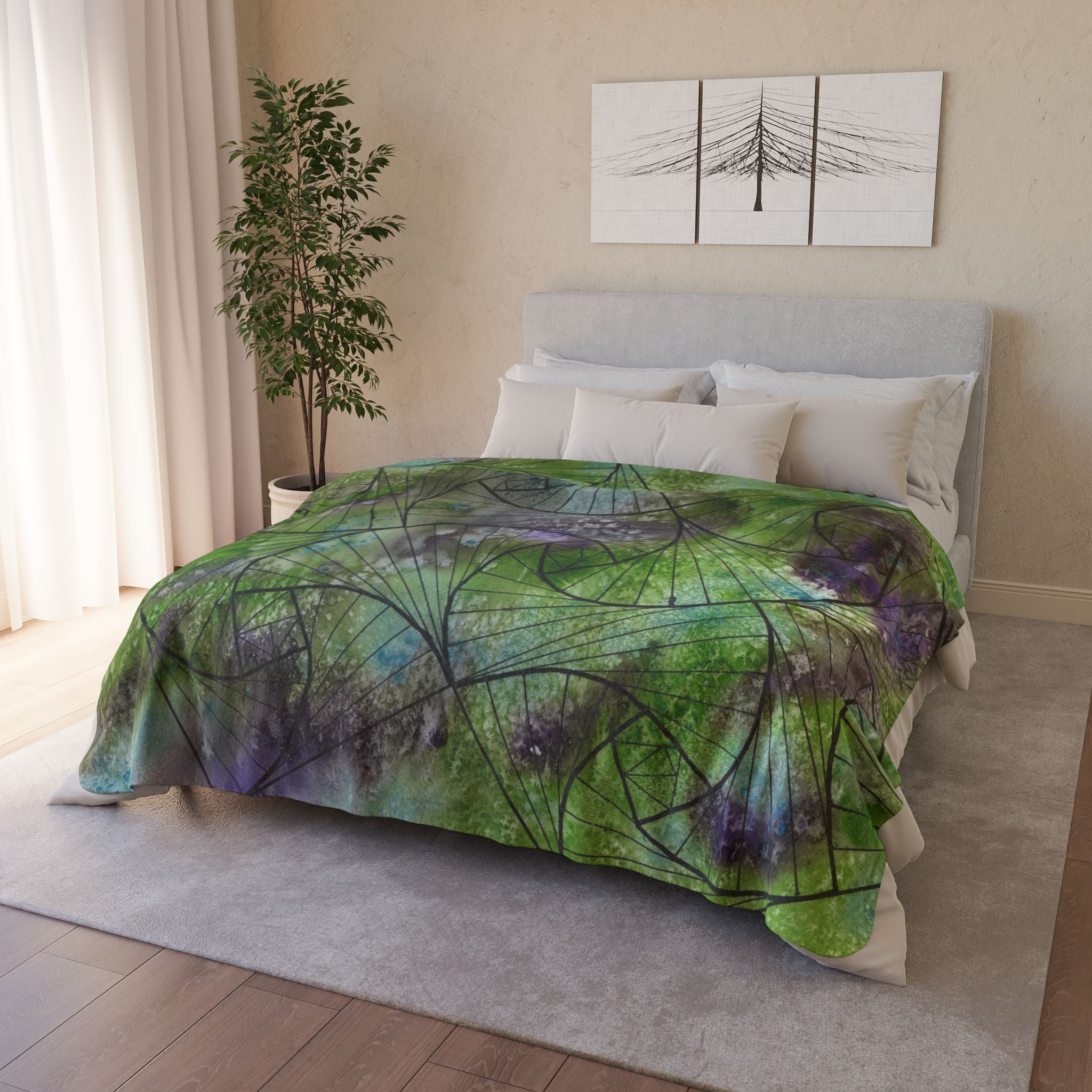 Fleece Throw Blanket, Textured Sherpa Underside, Hemmed, 2 Sizes. Colourful Abstract Design. Perfect for Bedroom, Living Room, or Special Gift #55 Of Course Im Sure