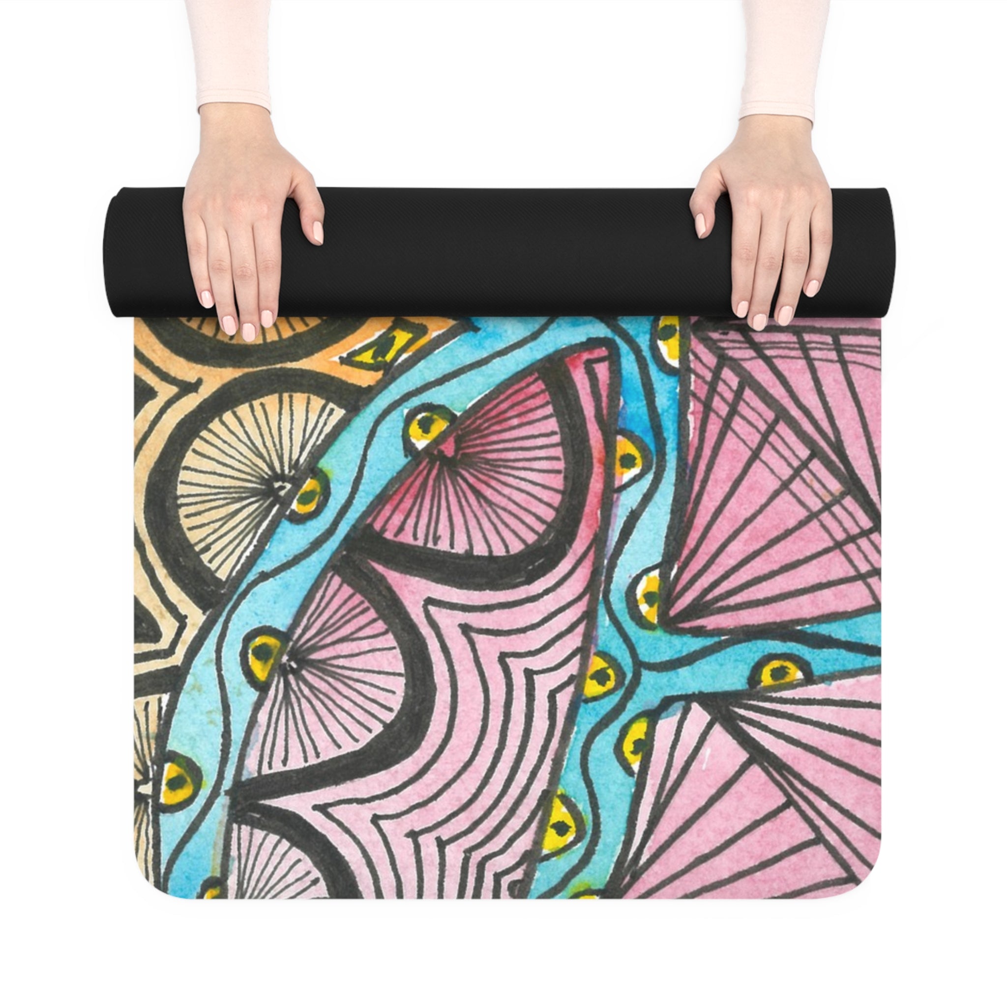 Yoga Mats and Gym Mats. Colourful Abstract Designs. Perfect for Home, Yoga or Gym Class, or a Special Gift #11 Today's The Day