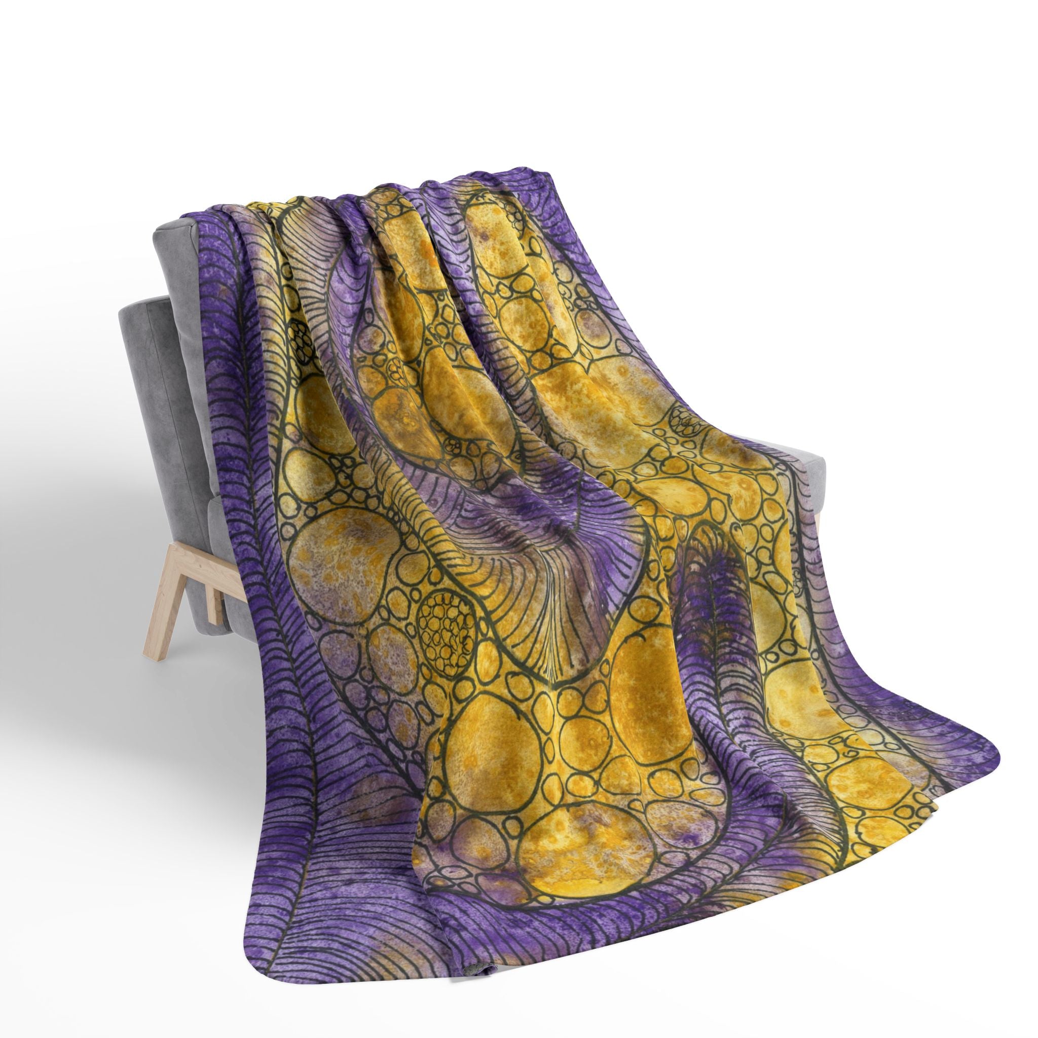 Fleece Throw Blanket, Textured Sherpa Underside, Hemmed, 2 Sizes. Colourful Abstract Design. Perfect for Bedroom, Living Room, or Special Gift #64 Is Now A Good Time