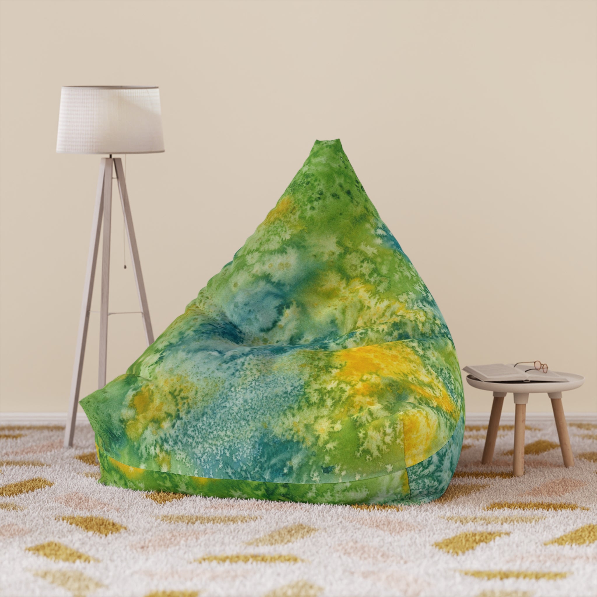 Bean Bag Chair Covers For Indoor & Outdoor - 2 Sizes - Exciting Abstract Design #52 View From Above