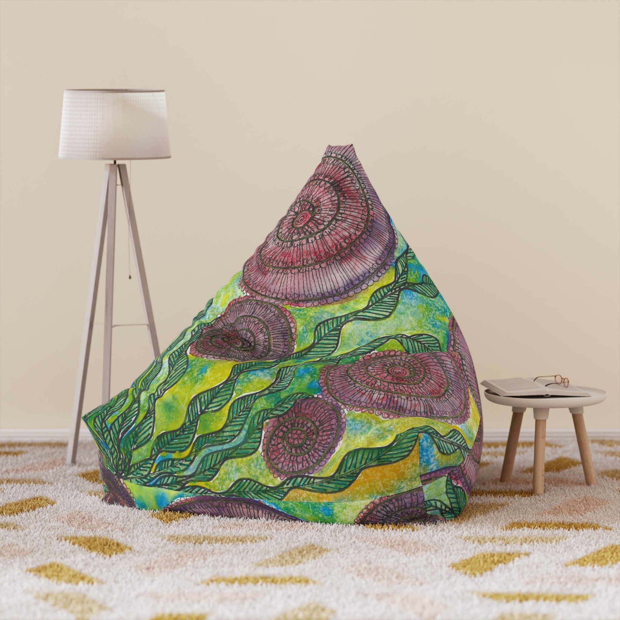 Bean Bag Chair Covers For Indoor & Outdoor - 2 Sizes - Exciting Abstract Design #35 Beetroot To Yourself