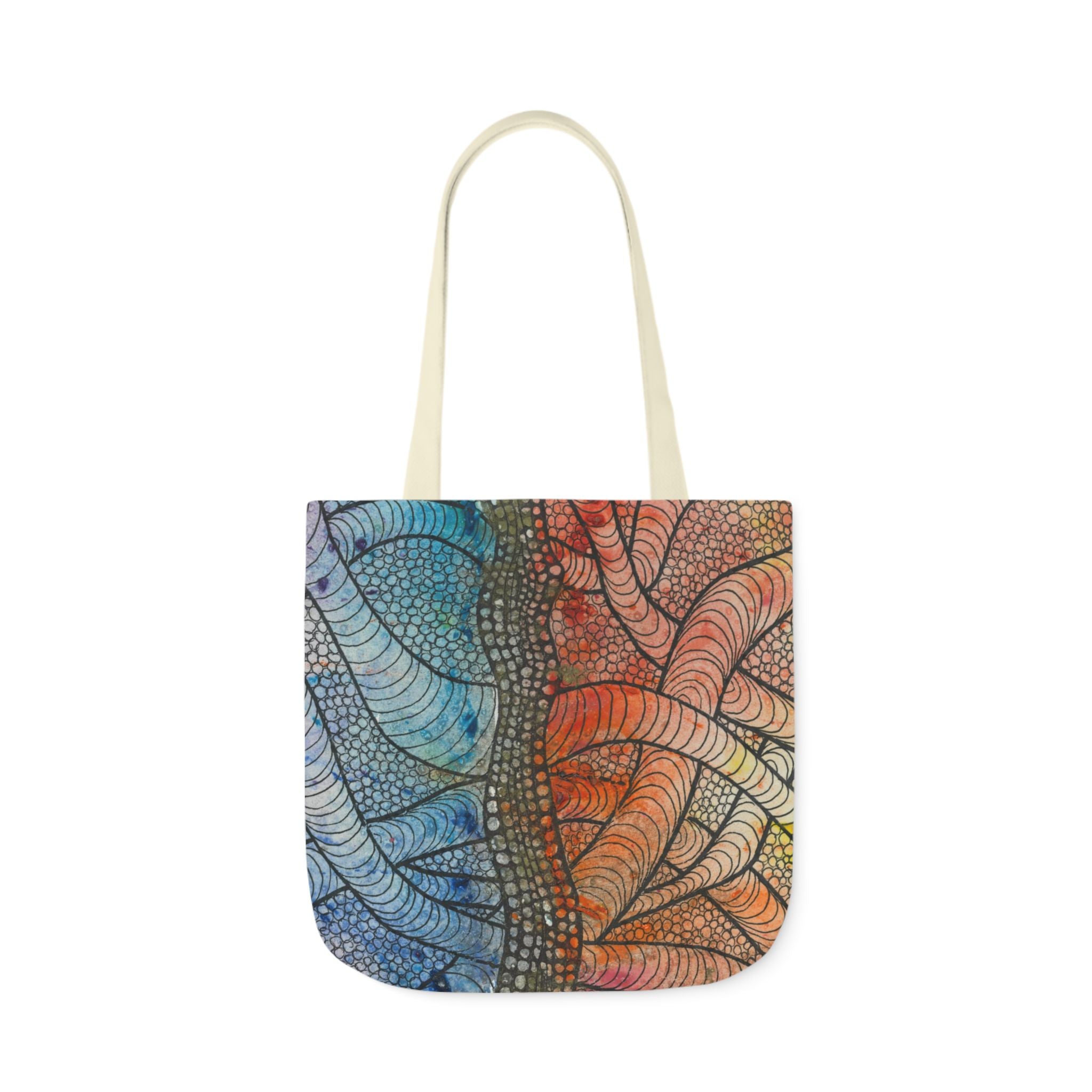 Canvas Tote Bags, Colourful Abstract Designs, 5-Color Straps, 3 Sizes.  For Family and friends or a Special Gift #72 After The End
