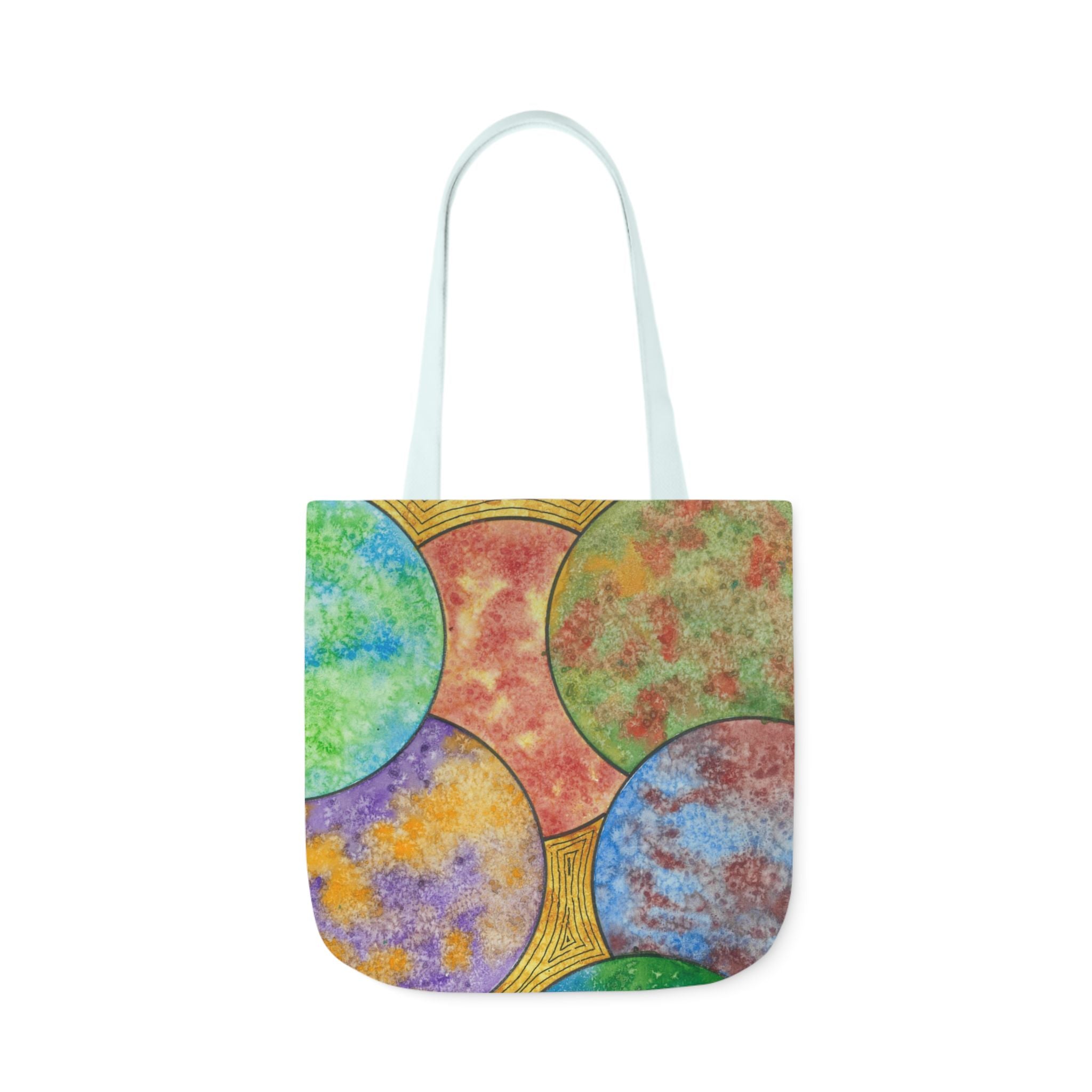Canvas Tote Bags, Colourful Abstract Designs, 5-Color Straps, 3 Sizes.  For Family and friends or a Special Gift #61 Worlds Apart