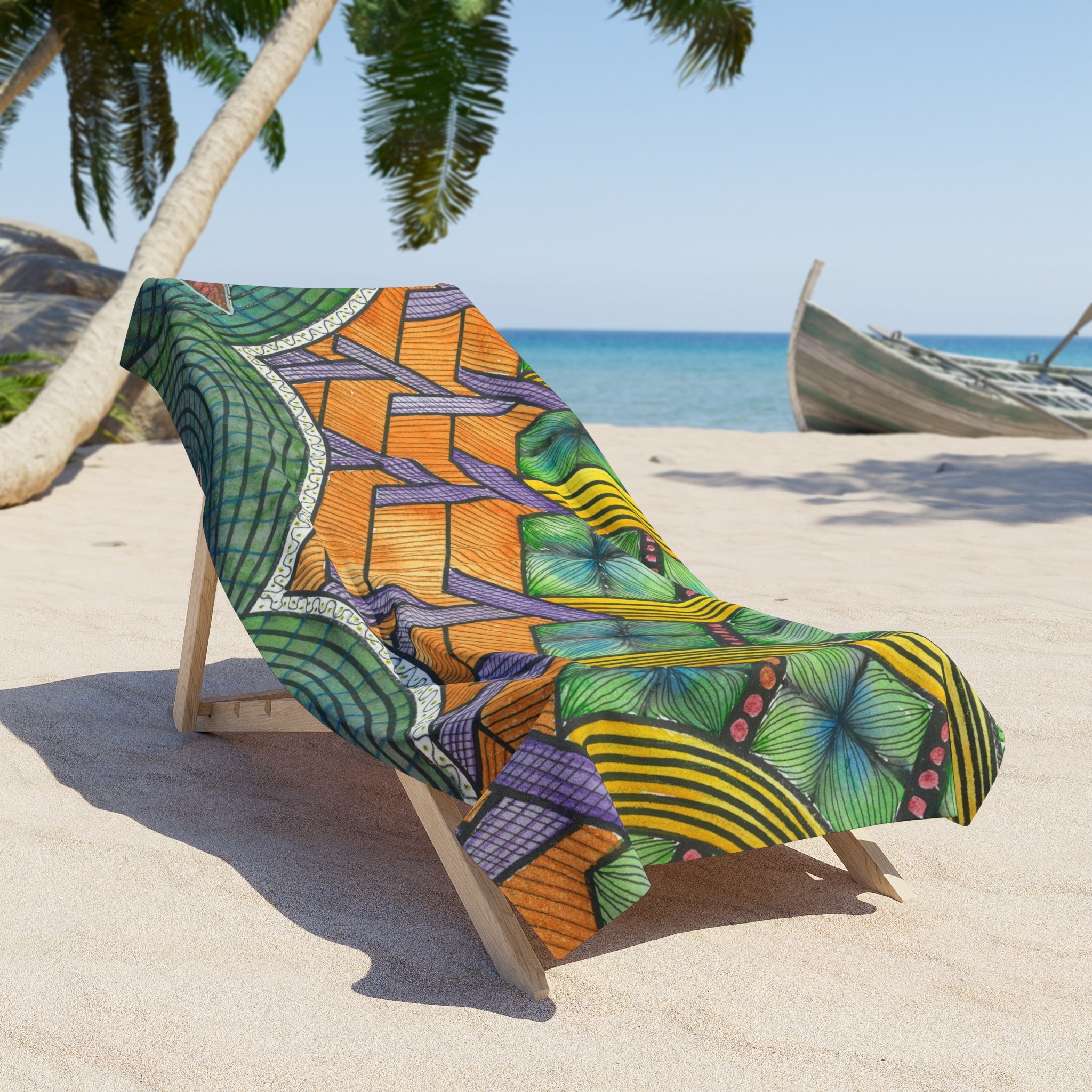 Colourful Abstract Beach Towels, Cotton Loop backing for Durability, 2 Sizes.  For Family and friends or a Special Gift #31 T'Eye Land