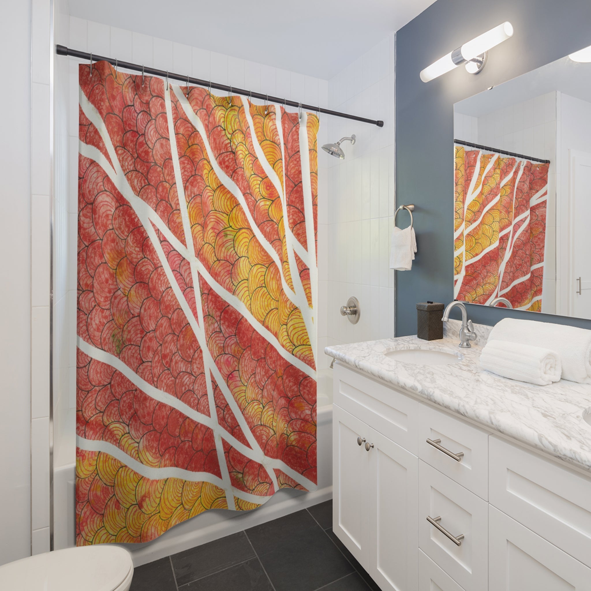 Beautiful Shower Curtains to Refresh Your Bathroom. Colourful Abstract Designs. Perfect For Your Bathroom or Special House-Warming Gift #67 Max Mimosa