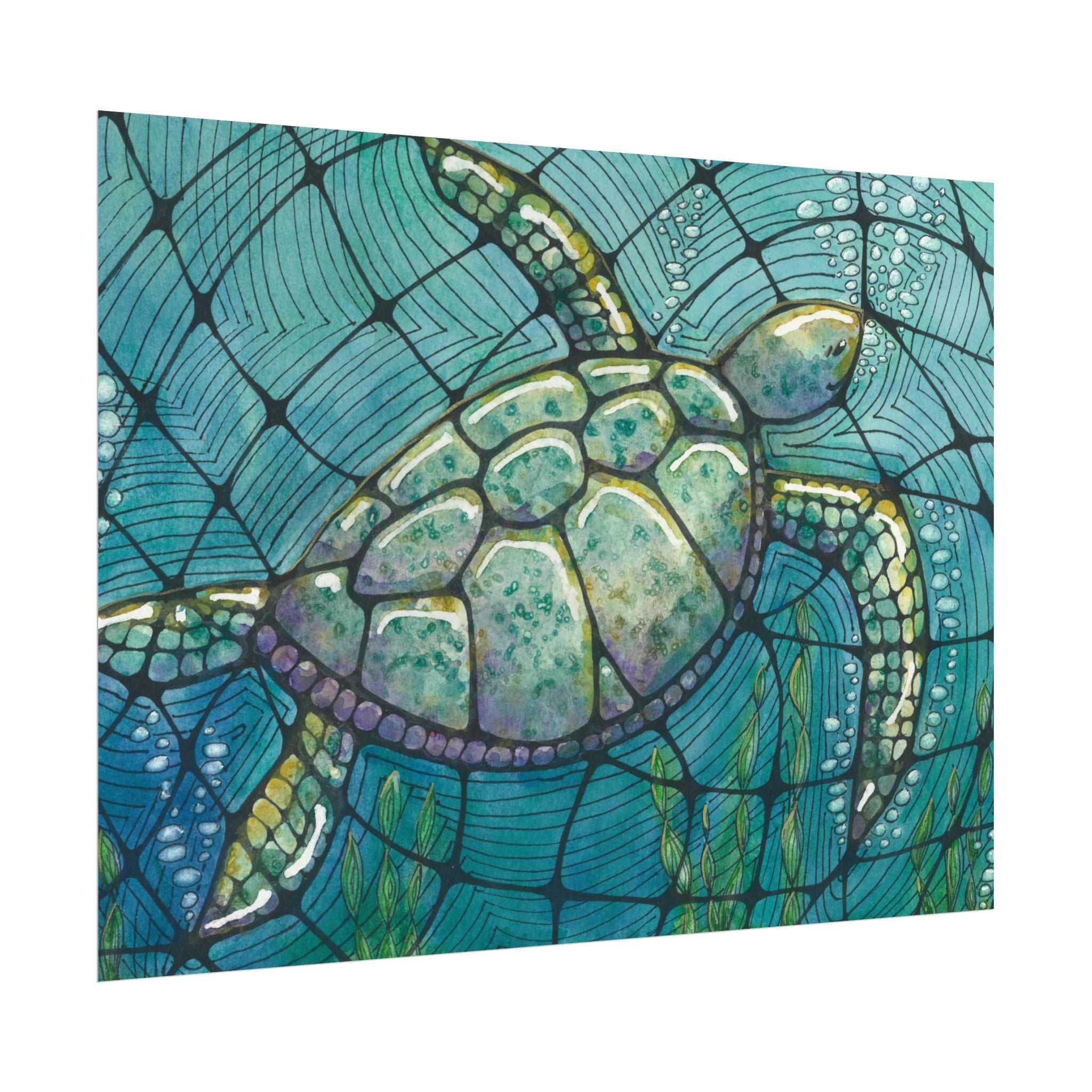 Large Colourful Wall Art, Posters & Prints, For Office, Bedroom or Living Room, or Special Gift #73 Turtling Along