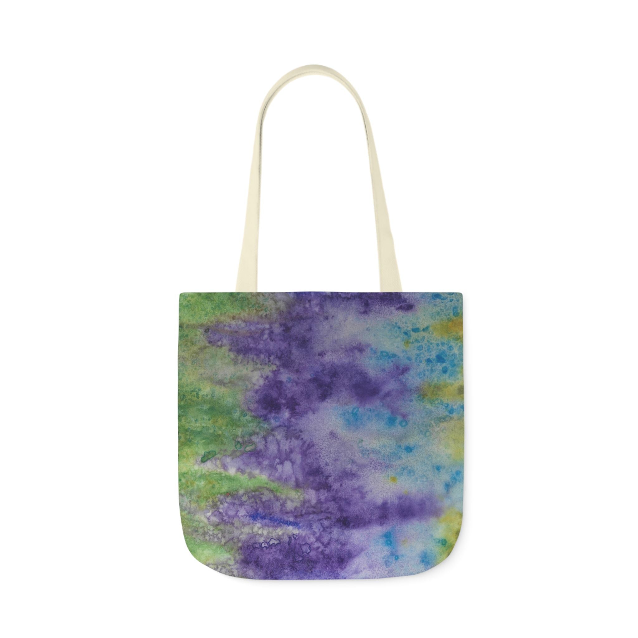 Canvas Tote Bags, Colourful Abstract Designs, 5-Color Straps, 3 Sizes.  For Family and friends or a Special Gift #74 Lavender Fields