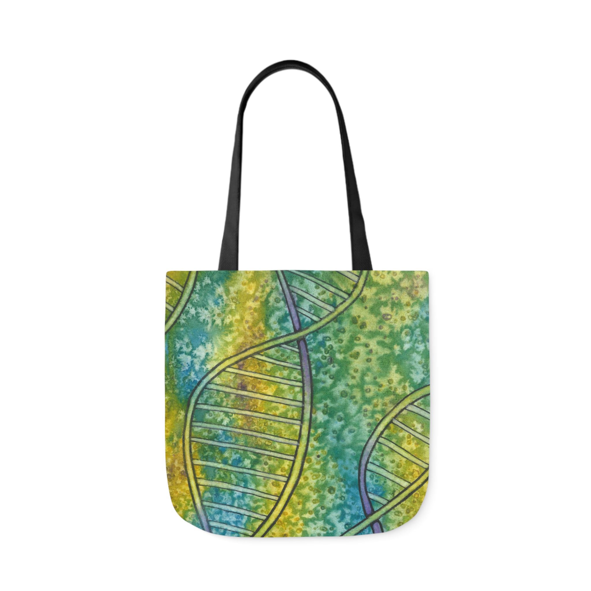 Canvas Tote Bags, Colourful Abstract Designs, 5-Color Straps, 3 Sizes.  For Family and friends or a Special Gift #99 Crop Of DNA