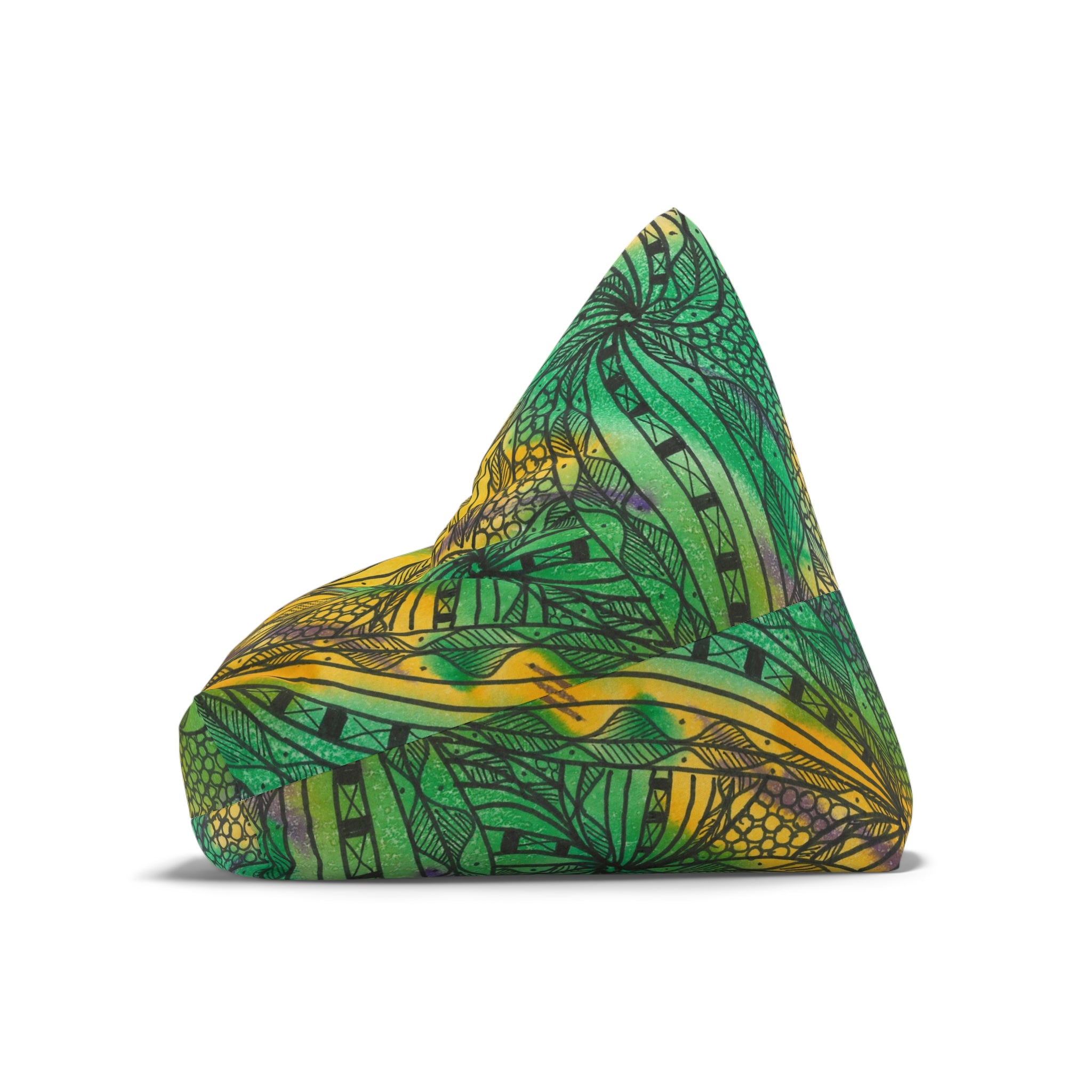 Bean Bag Chair Covers For Indoor & Outdoor - 2 Sizes - Exciting Abstract Design #37 Shrubbery