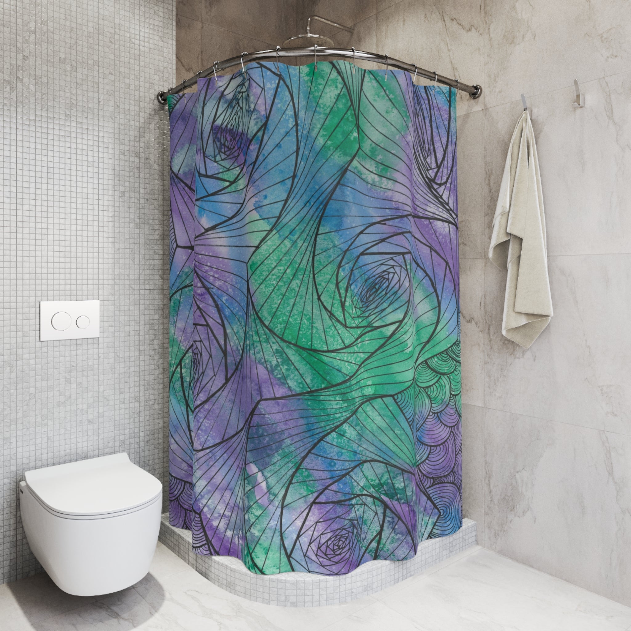 Beautiful Shower Curtains to Refresh Your Bathroom. Colourful Abstract Designs. Perfect For Your Bathroom or Special House-Warming Gift #50 If Not Now When