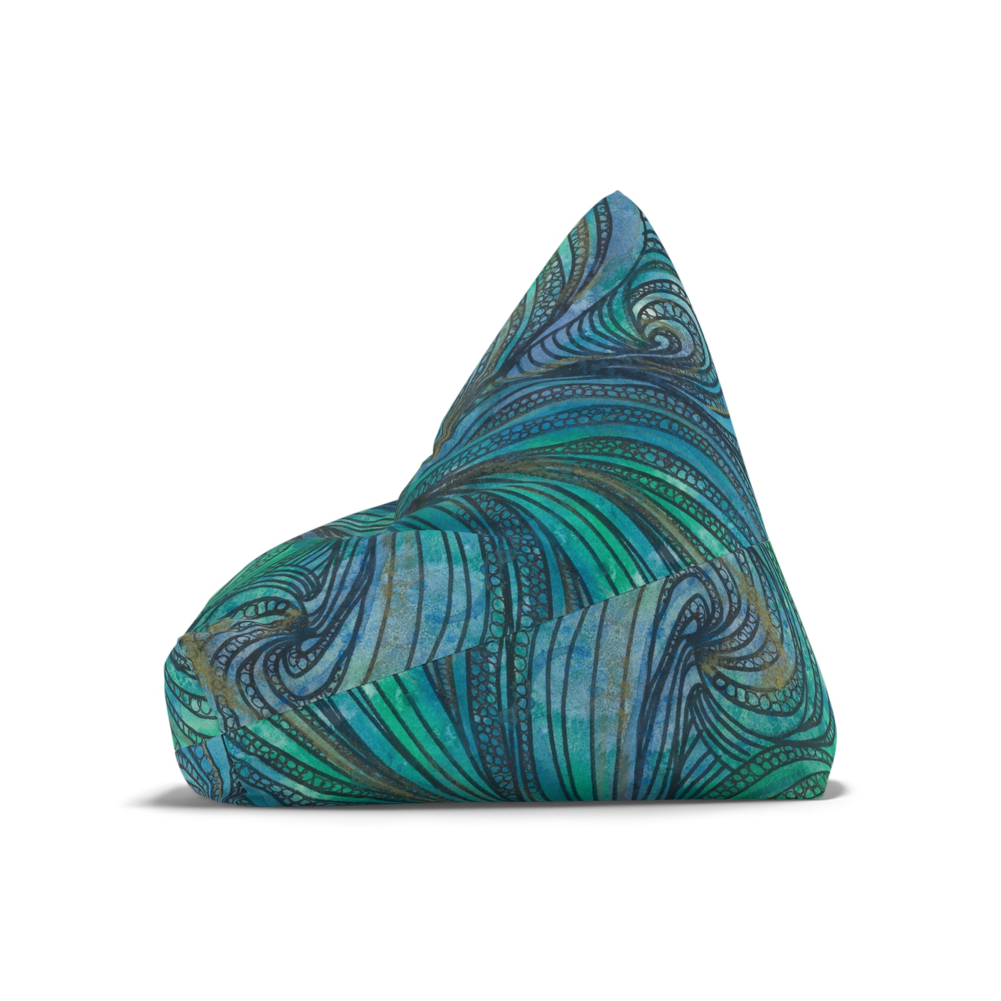 Bean Bag Chair Covers For Indoor & Outdoor - 2 Sizes - Exciting Abstract Design #71 Call of The Sea