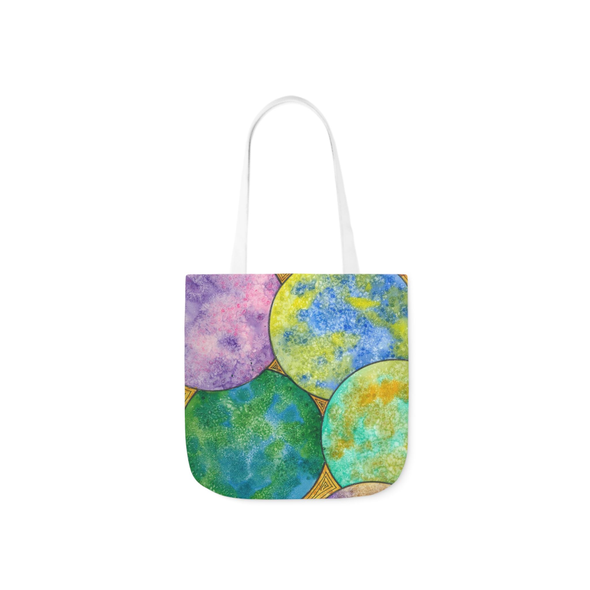 Canvas Tote Bags, Colourful Abstract Designs, 5-Color Straps, 3 Sizes.  For Family and friends or a Special Gift #61 Worlds Apart