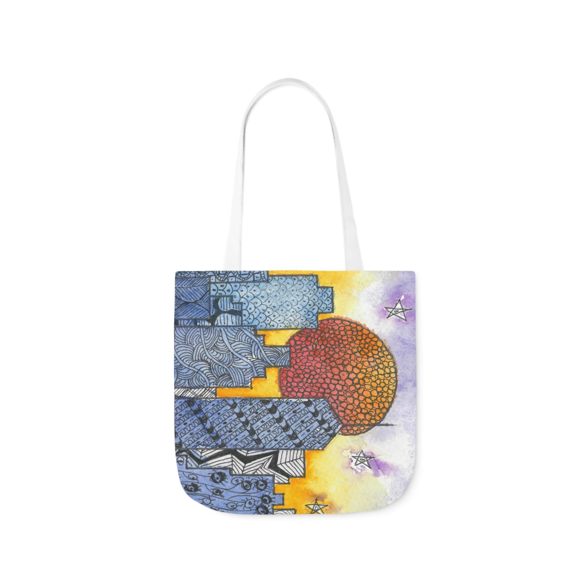 Canvas Tote Bags, Colourful Abstract Designs, 5-Color Straps, 3 Sizes.  For Family and friends or a Special Gift #5 In The Shadows