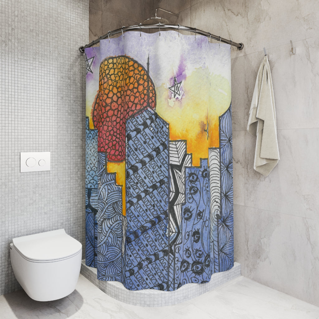 Beautiful Shower Curtains to Refresh Your Bathroom. Colourful Abstract Designs. Perfect For Your Bathroom or Special House-Warming Gift #5 In The Shadows