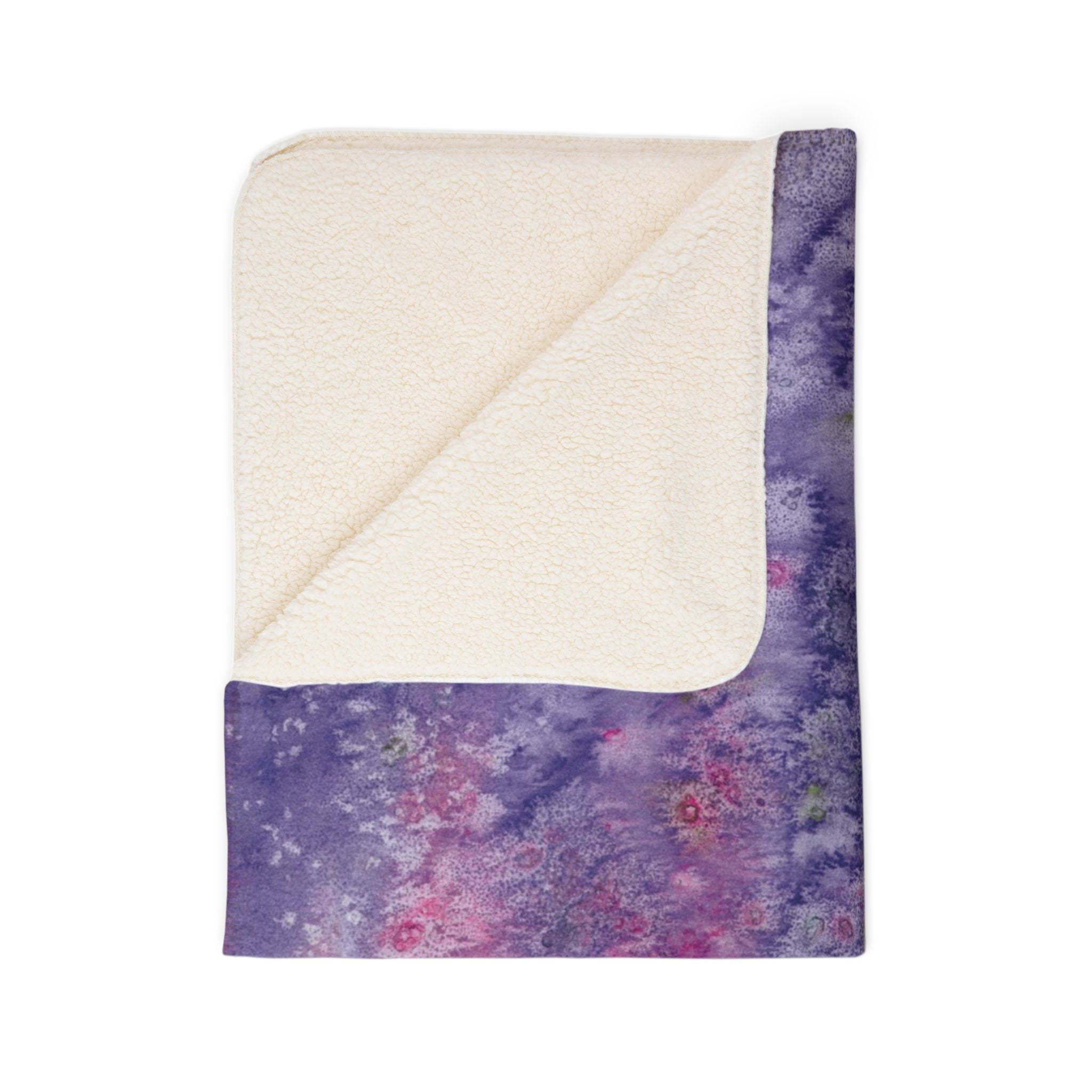 Fleece Throw Blanket, Textured Sherpa Underside, Hemmed, 2 Sizes. Colourful Abstract Design. Perfect for Bedroom, Living Room, or Special Gift #86 Birthday Fairies