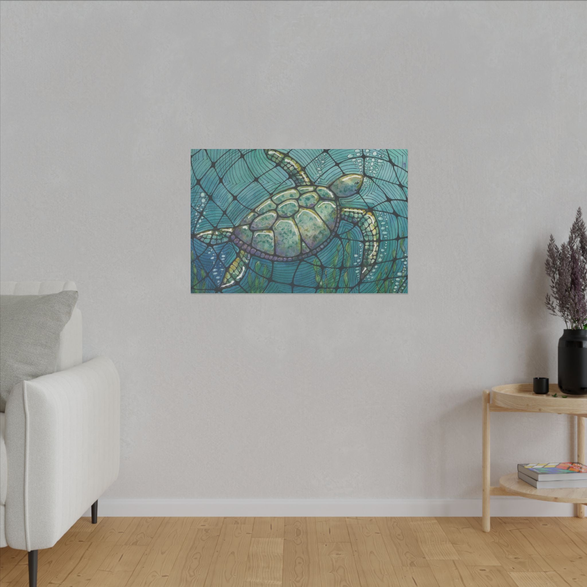 Large Colourful Wall Art, Canvas Prints, For Office, Bedroom or Living Room, or Special Gift #73 Turtling Along