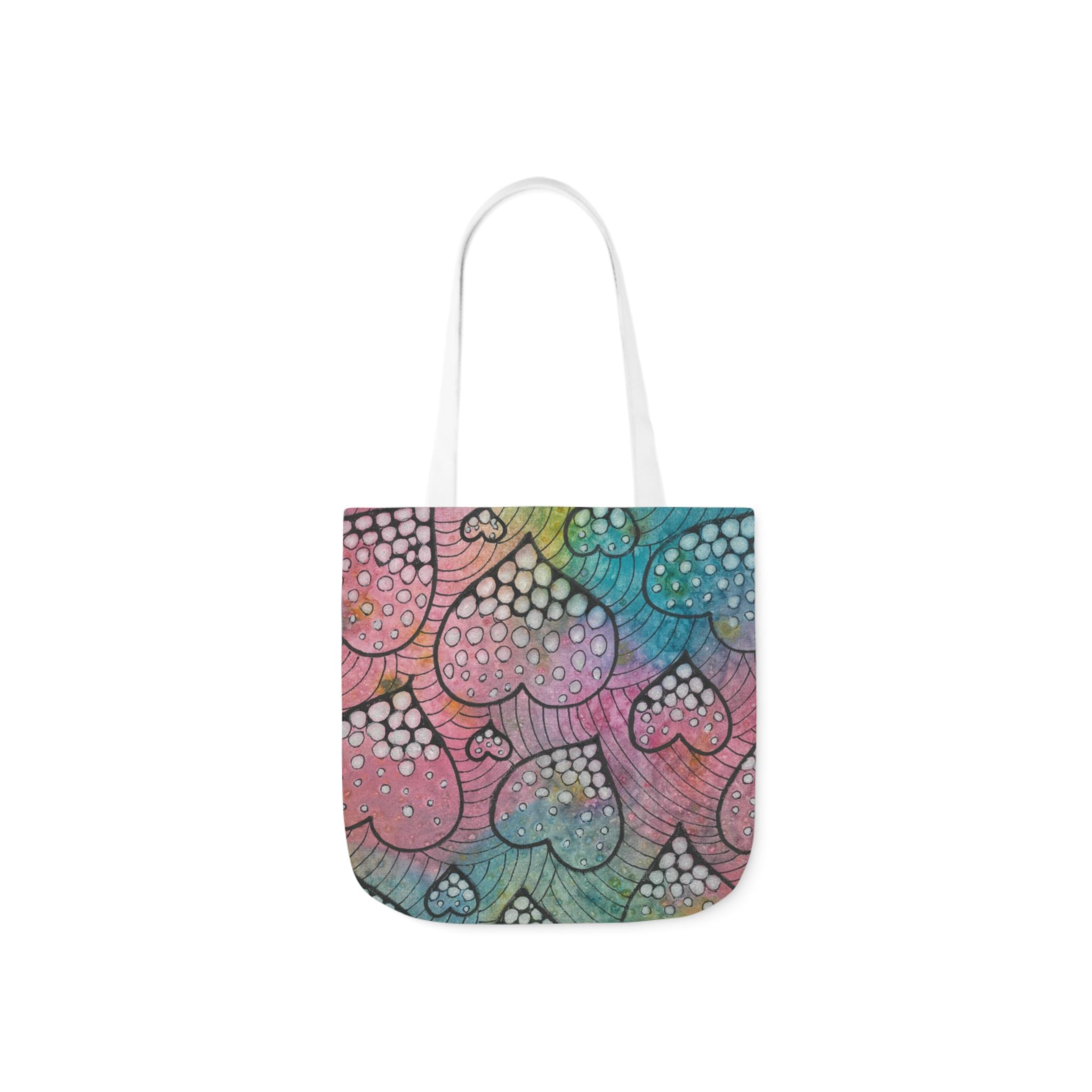 Canvas Tote Bags, Colourful Abstract Designs, 5-Color Straps, 3 Sizes.  For Family and friends or a Special Gift #97 Whats Love Got To Do With It