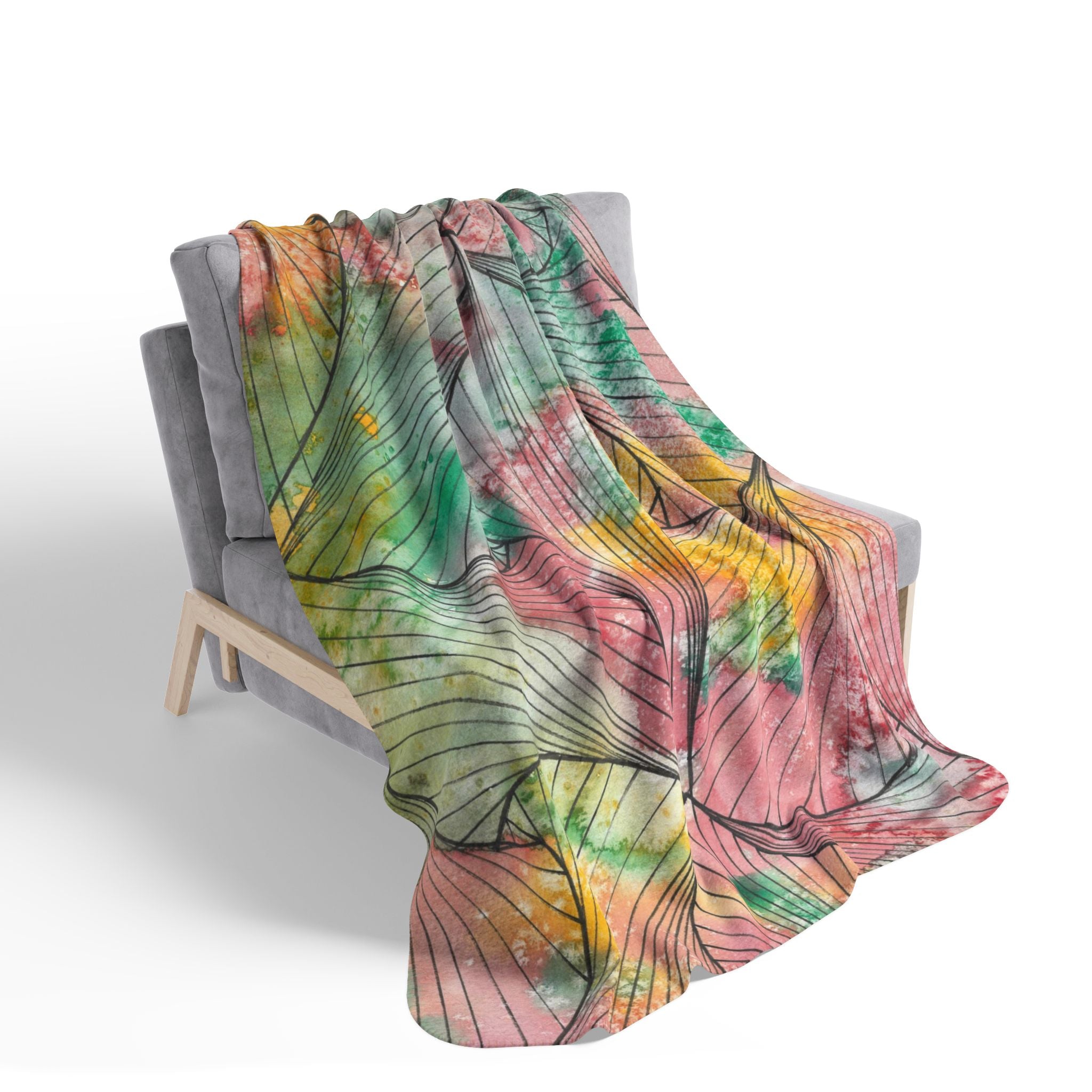 Fleece Throw Blanket, Textured Sherpa Underside, Hemmed, 2 Sizes. Colourful Abstract Design. Perfect for Bedroom, Living Room, or Special Gift #70 Whats It All About Alfie