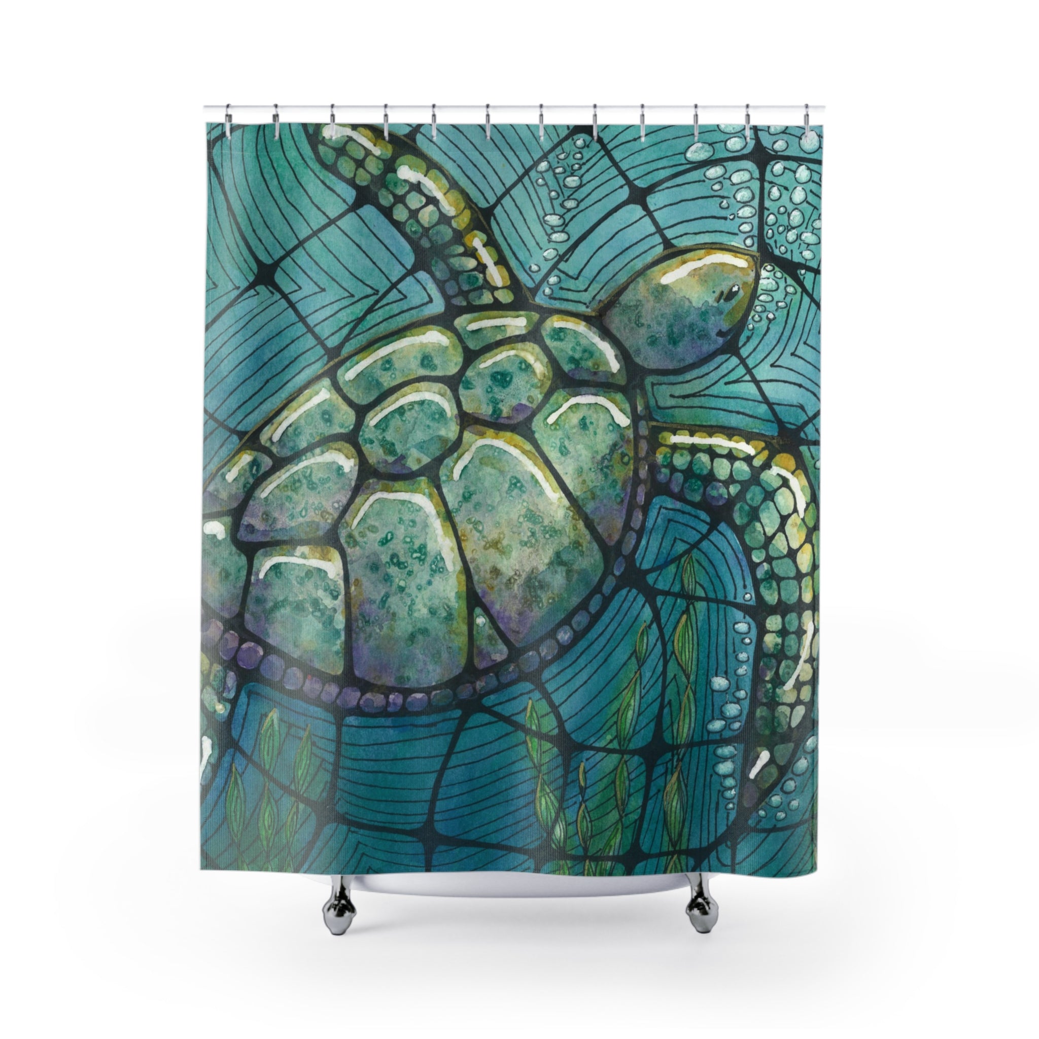 Beautiful Shower Curtains to Refresh Your Bathroom. Colourful Abstract Designs. Perfect For Your Bathroom or Special House-Warming Gift #73 Turtling Along