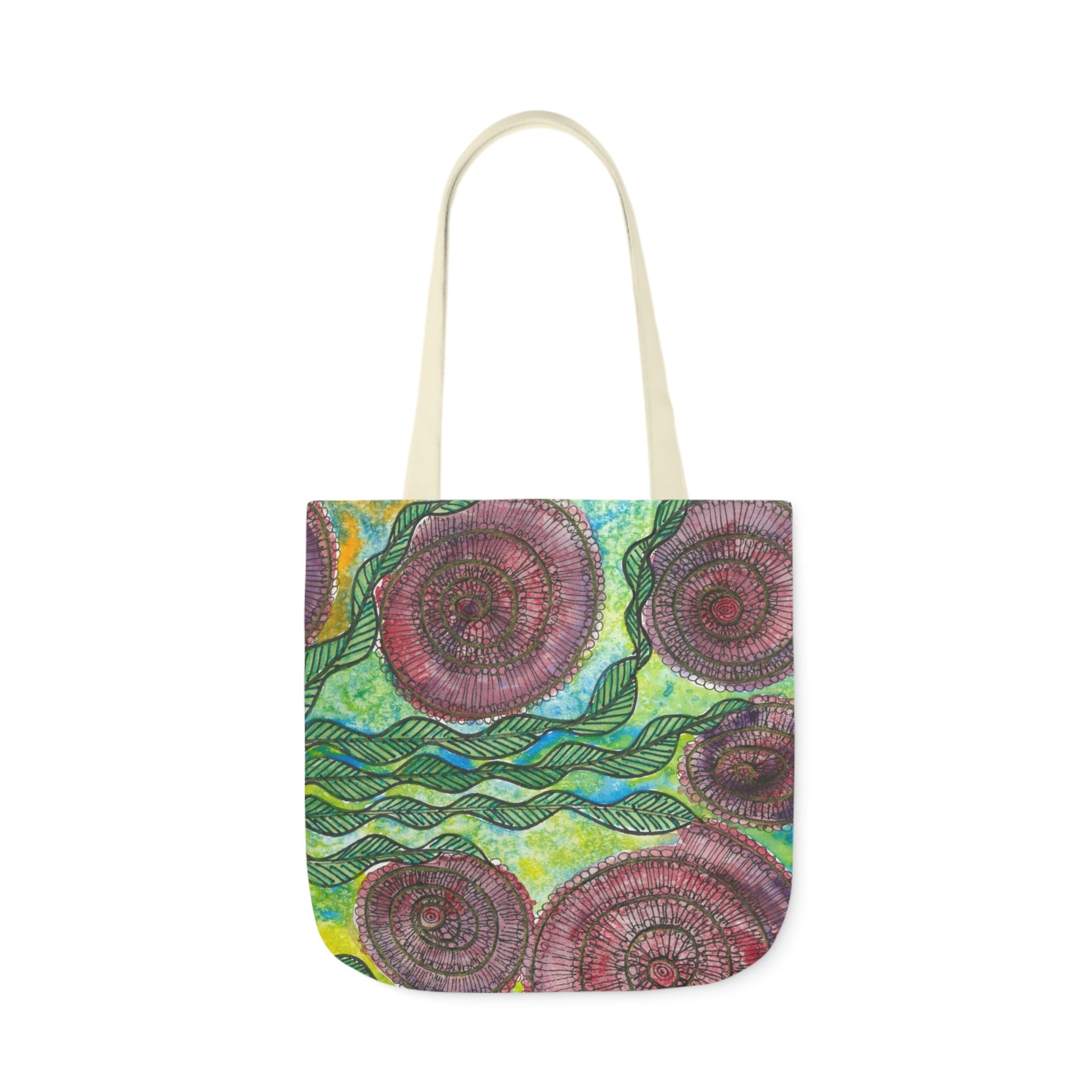 Canvas Tote Bags, Colourful Abstract Designs, 5-Color Straps, 3 Sizes.  For Family and friends or a Special Gift #35 Beetroot To Yourself