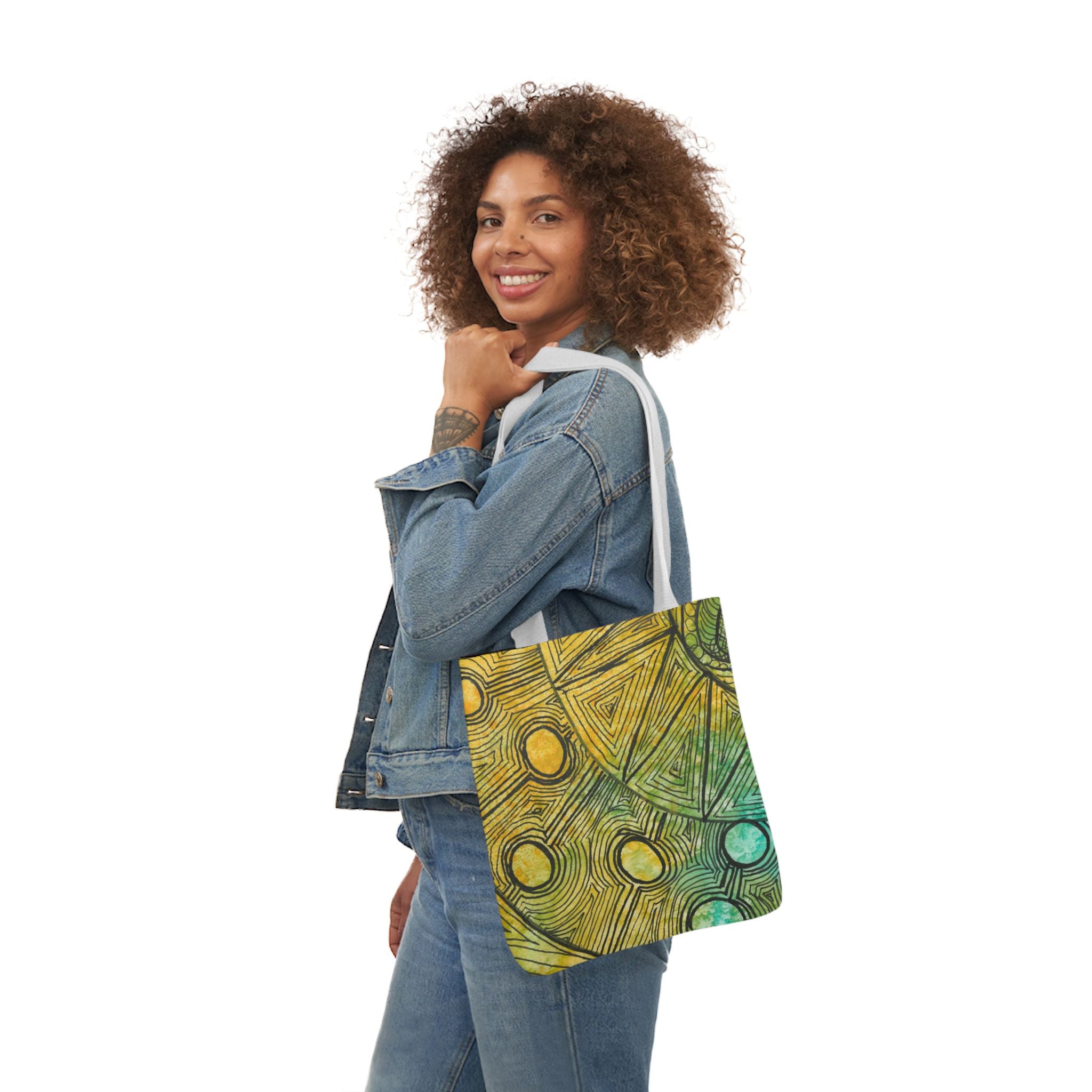 Canvas Tote Bags, Colourful Abstract Designs, 5-Color Straps, 3 Sizes.  For Family and friends or a Special Gift #27 Come What May
