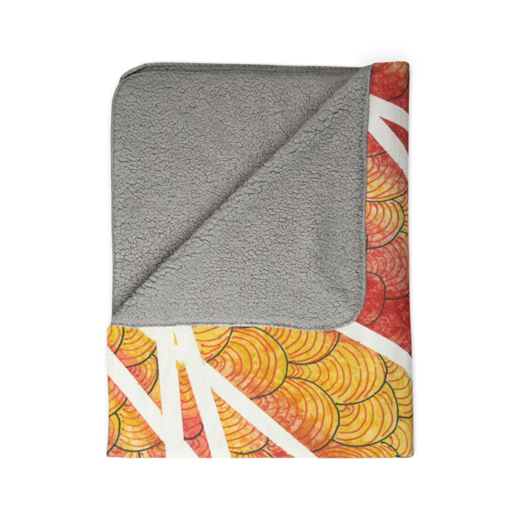 Fleece Throw Blanket, Textured Sherpa Underside, Hemmed, 2 Sizes. Colourful Abstract Design. Perfect for Bedroom, Living Room, or Special Gift #67 Max Mimosa