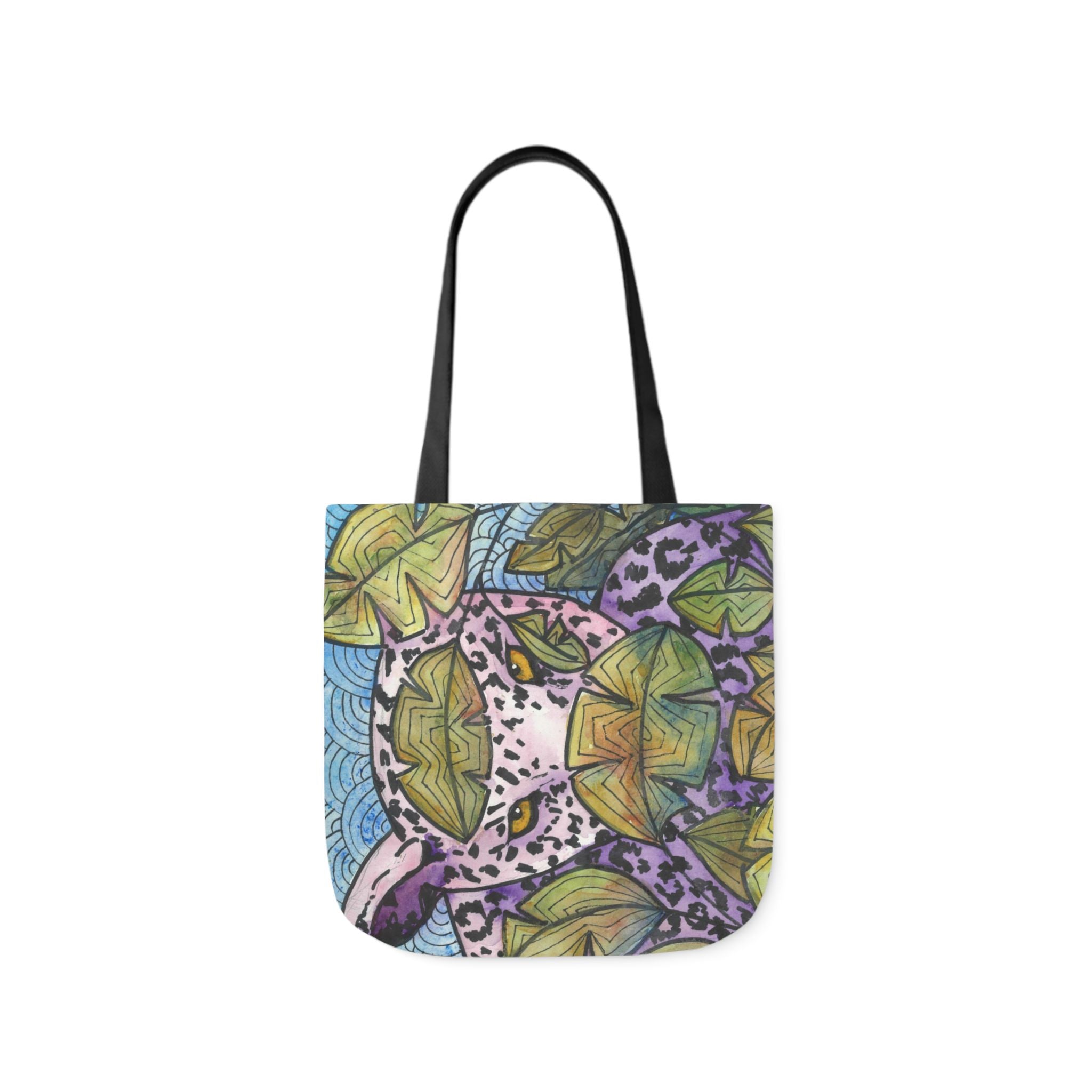 Canvas Tote Bags, Colourful Abstract Designs, 5-Color Straps, 3 Sizes.  For Family and friends or a Special Gift #76 Purrfect Blend