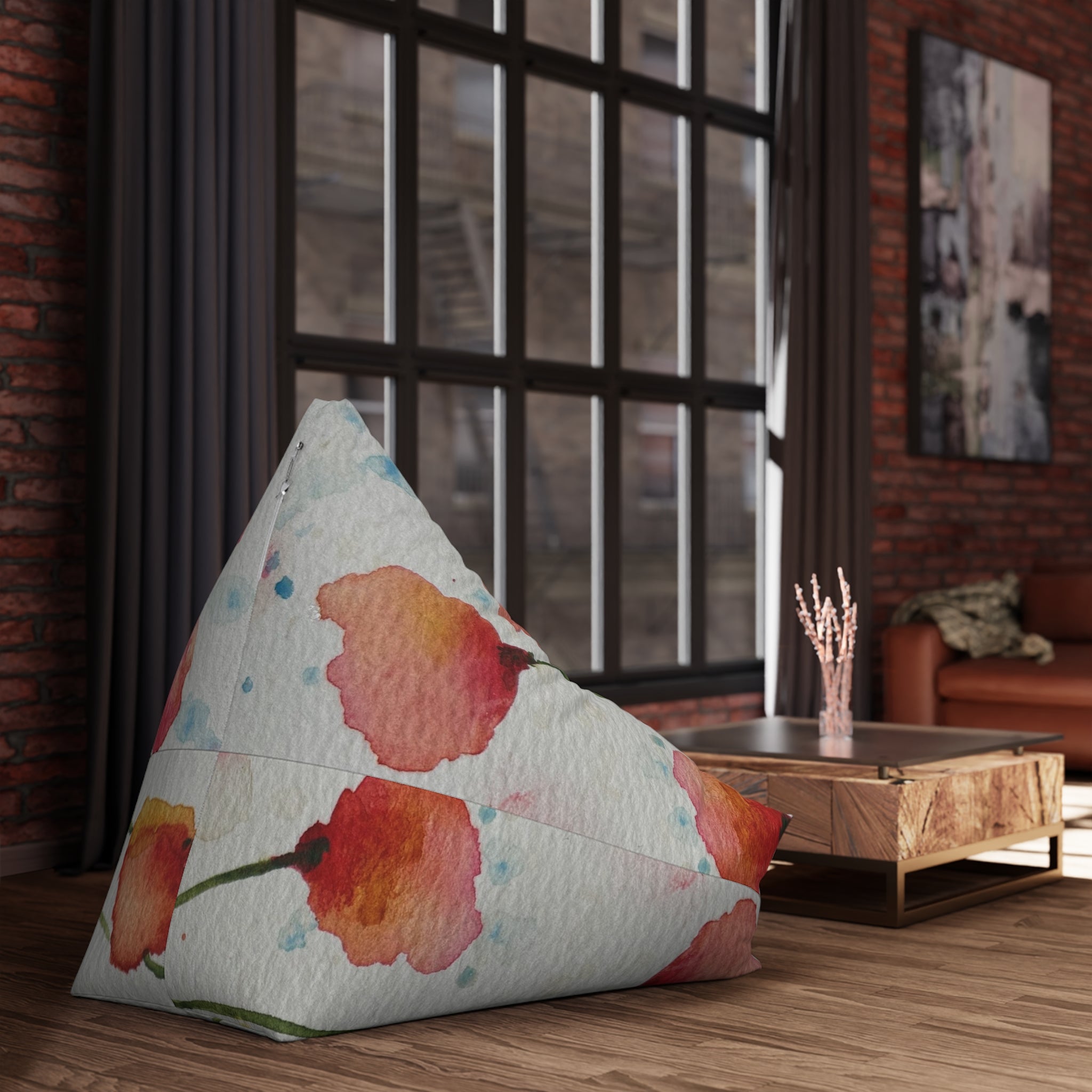 Bean Bag Chair Covers For Indoor & Outdoor - 2 Sizes - Exciting Abstract Design #94 Poppies Galore