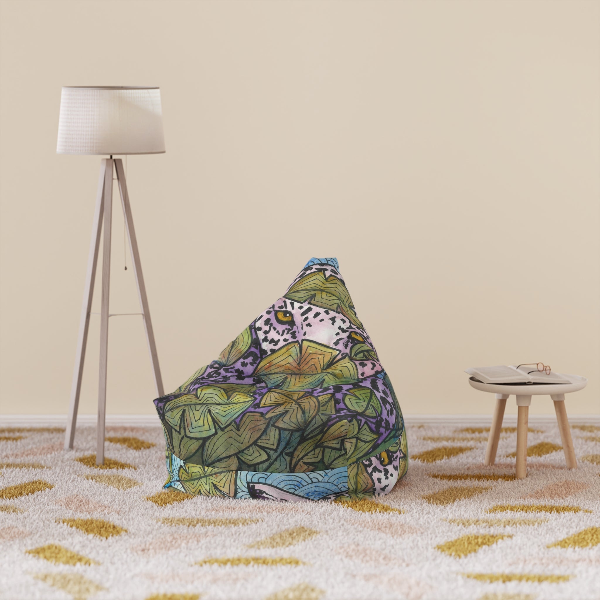 Bean Bag Chair Covers For Indoor & Outdoor - 2 Sizes - Exciting Abstract Design #76 Purrfect Blend