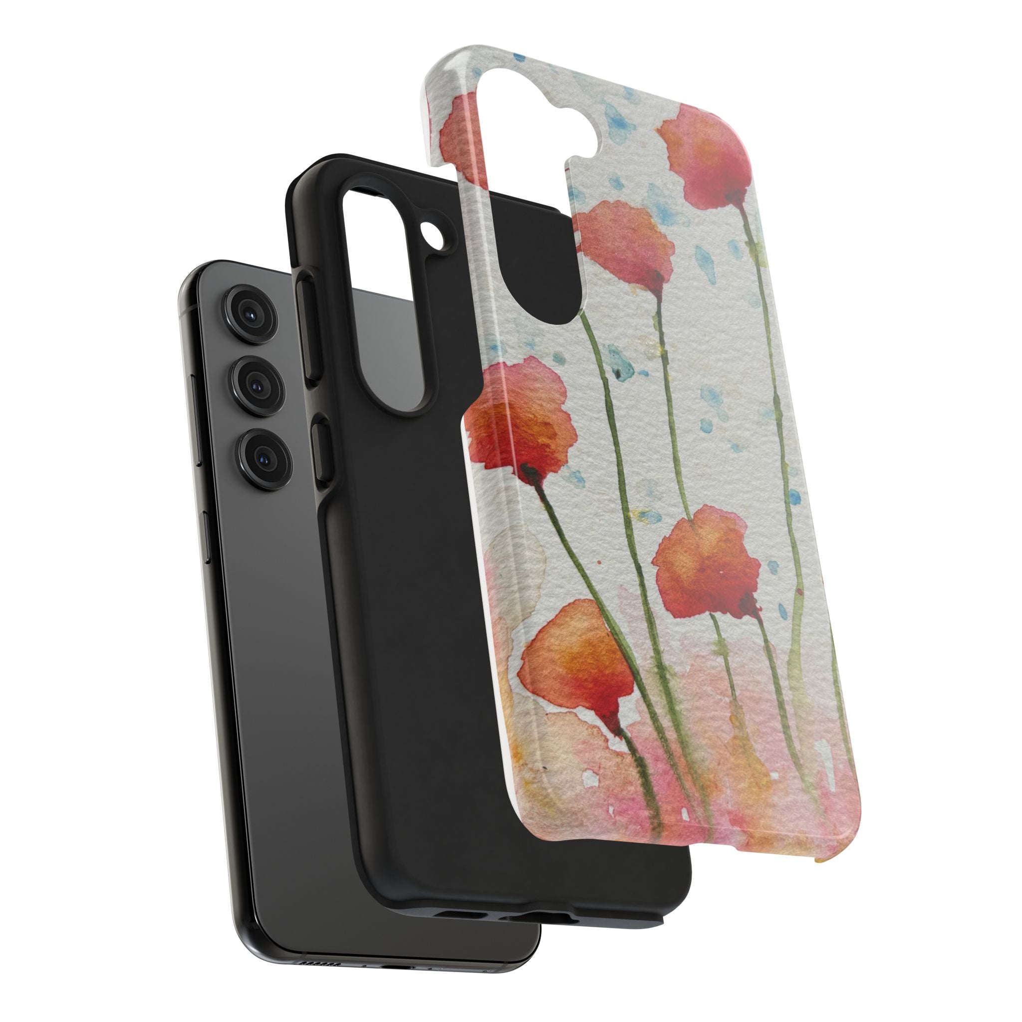 Tough Phone Case - All iPhones and Samsung Galaxys - Exciting Abstract Design #94 Poppies Galore
