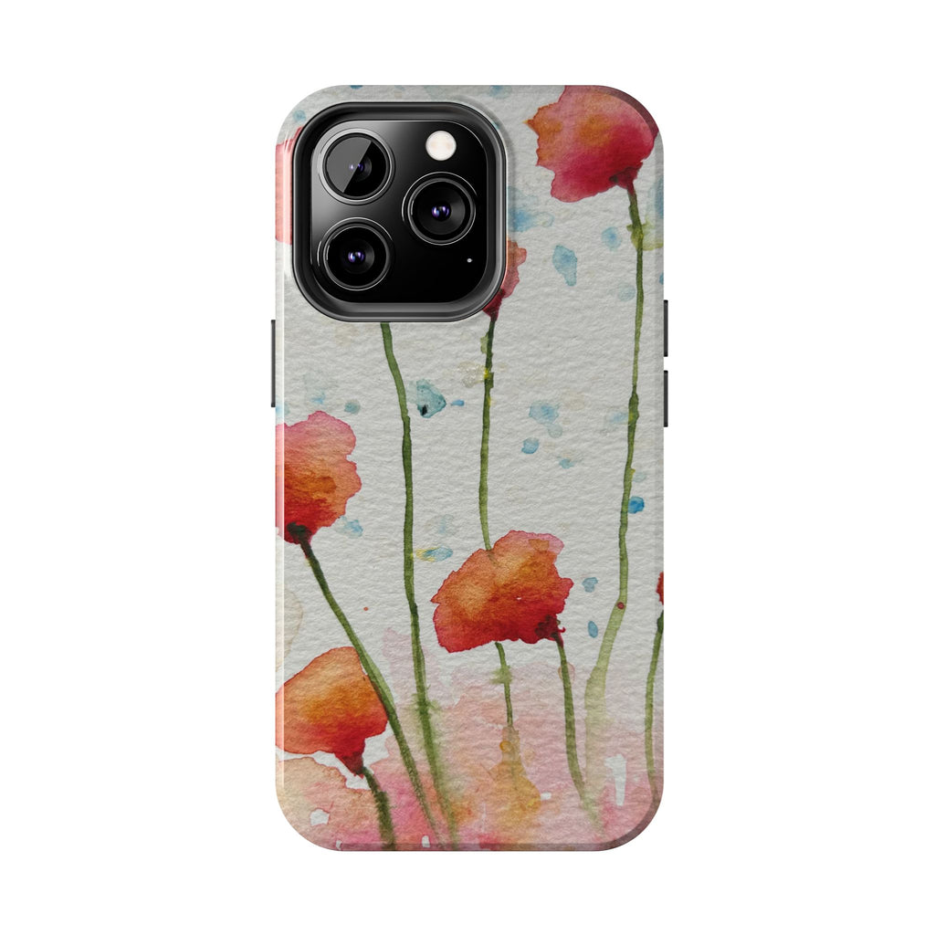 Tough Phone Case - All iPhones and Samsung Galaxys - Exciting Abstract Design #94 Poppies Galore