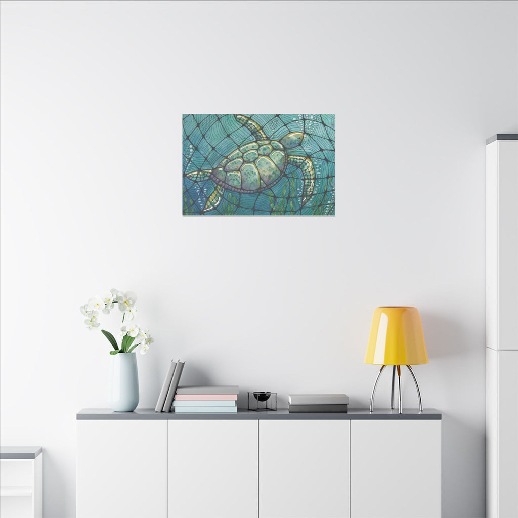 Large Colourful Wall Art, Canvas Prints, For Office, Bedroom or Living Room, or Special Gift #73 Turtling Along
