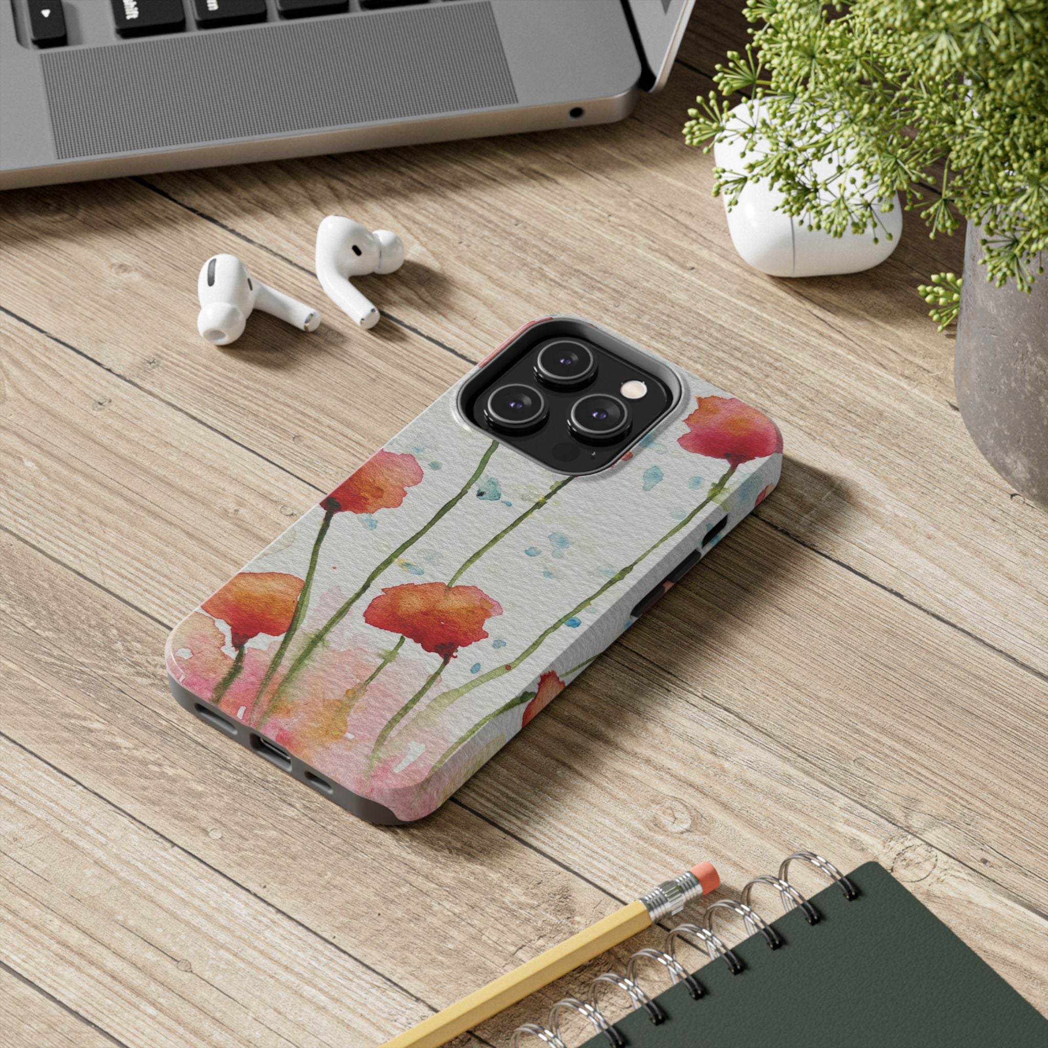 Tough Phone Case - All iPhones and Samsung Galaxys - Exciting Abstract Design #94 Poppies Galore