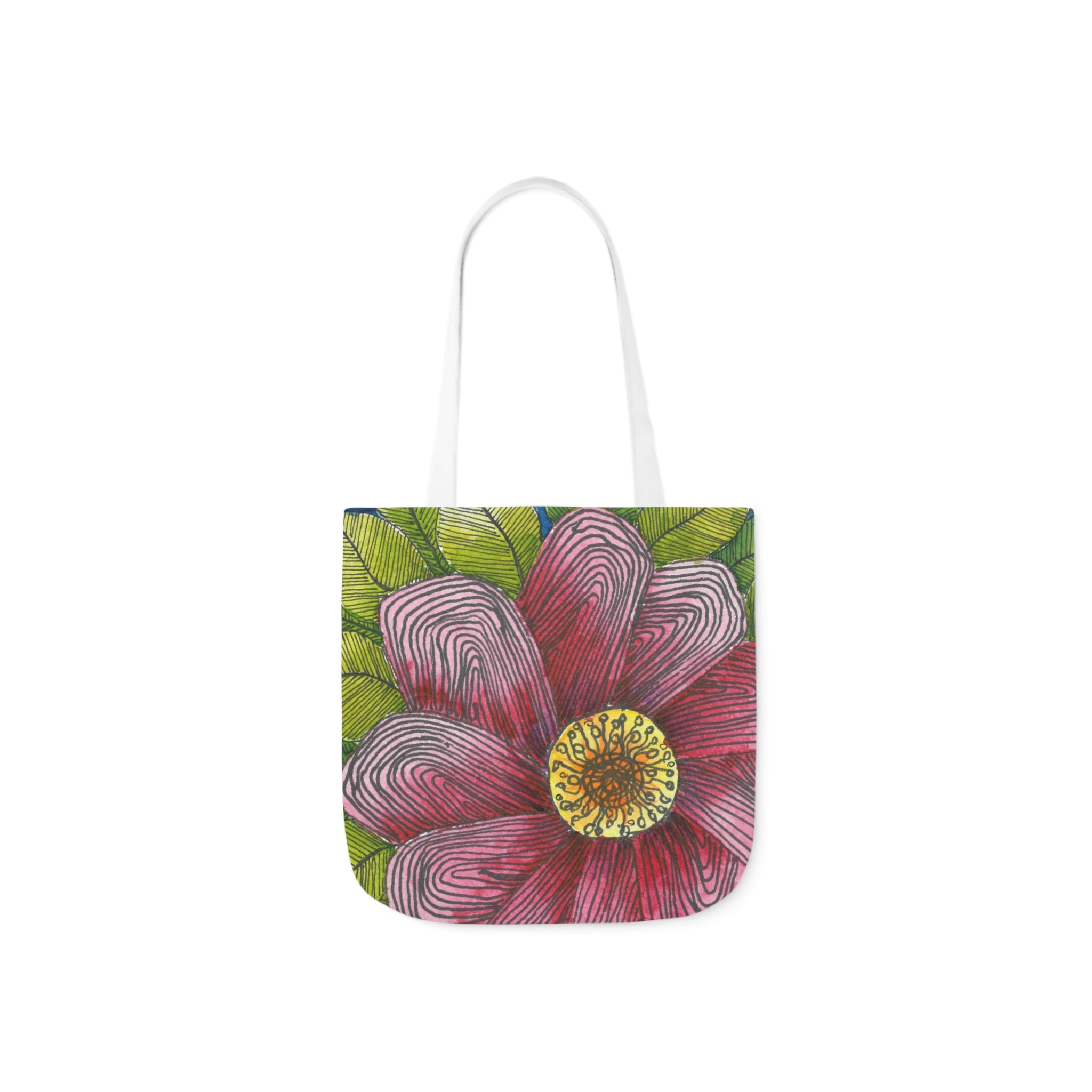 Canvas Tote Bags, Colourful Abstract Designs, 5-Color Straps, 3 Sizes.  For Family and friends or a Special Gift #4 Bloom'n