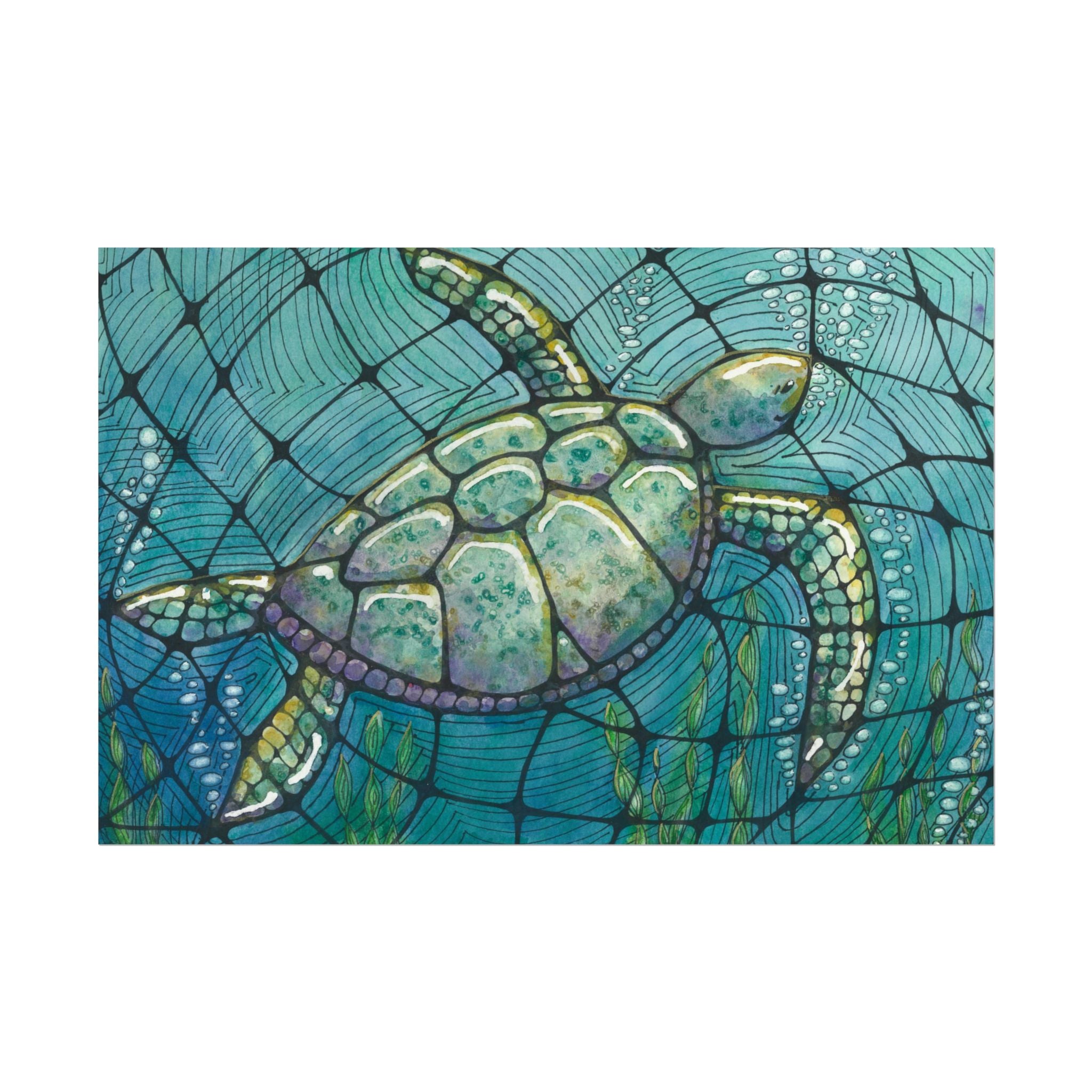 Large Colourful Wall Art, Posters & Prints, For Office, Bedroom or Living Room, or Special Gift #73 Turtling Along