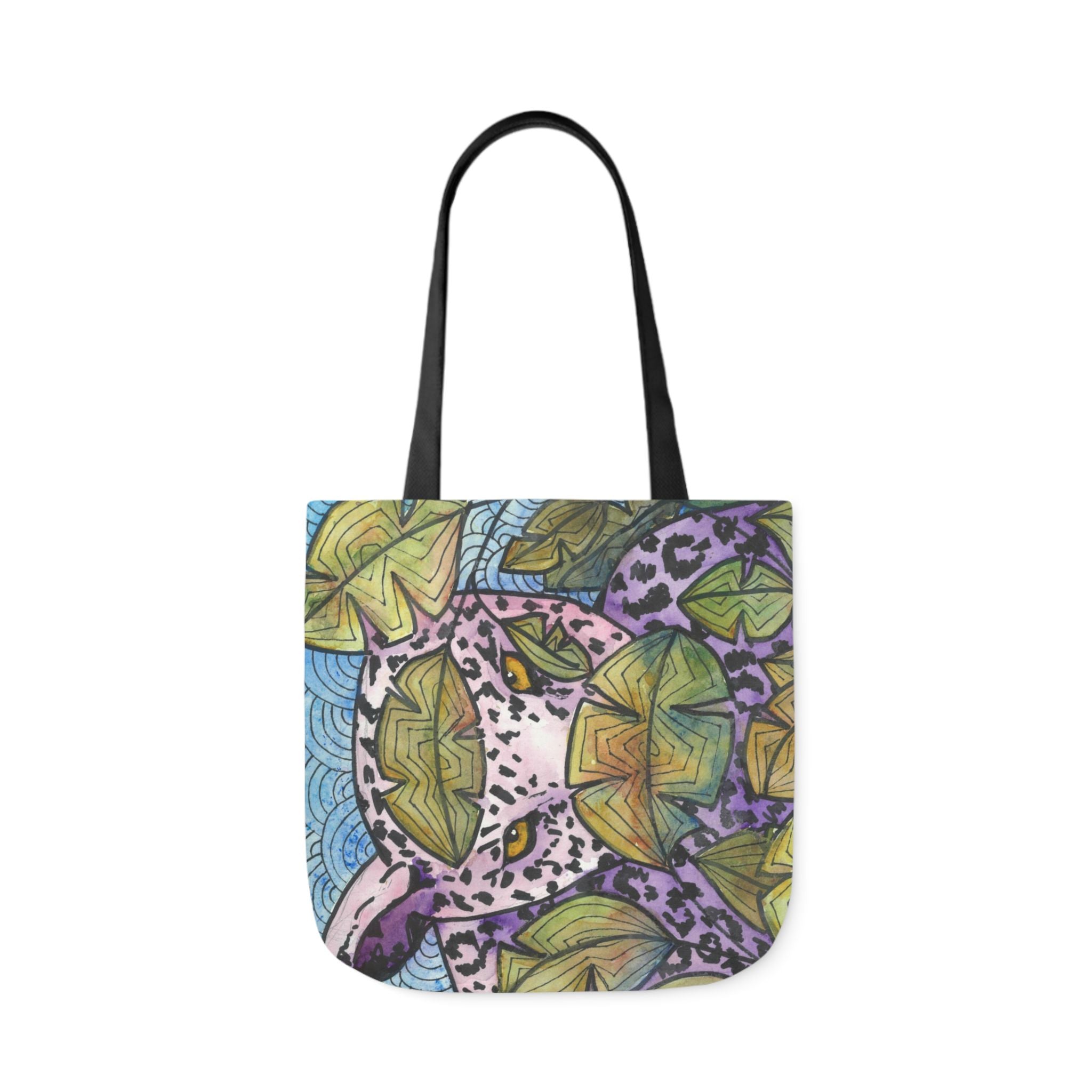Canvas Tote Bags, Colourful Abstract Designs, 5-Color Straps, 3 Sizes.  For Family and friends or a Special Gift #76 Purrfect Blend