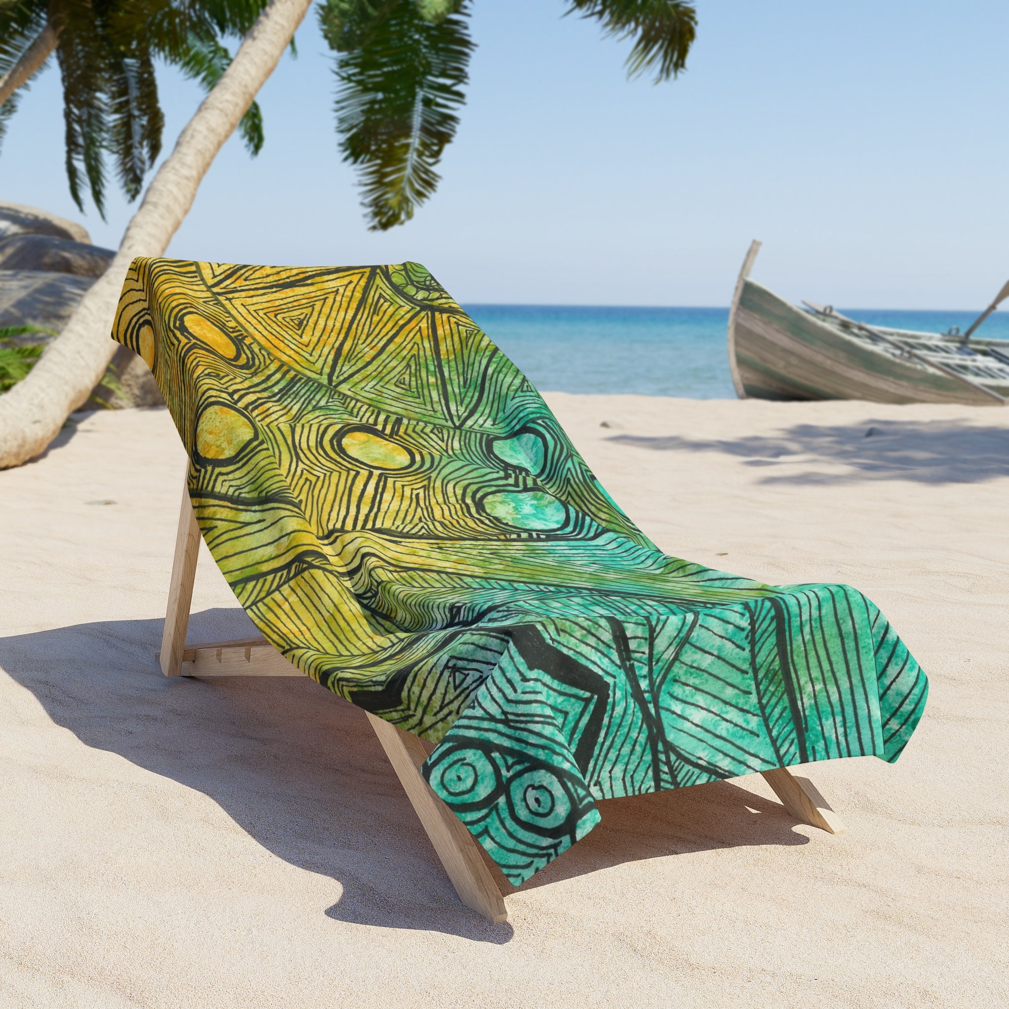 Colourful Abstract Beach Towels, Cotton Loop backing for Durability, 2 Sizes.  For Family and friends or a Special Gift #27 Come What May