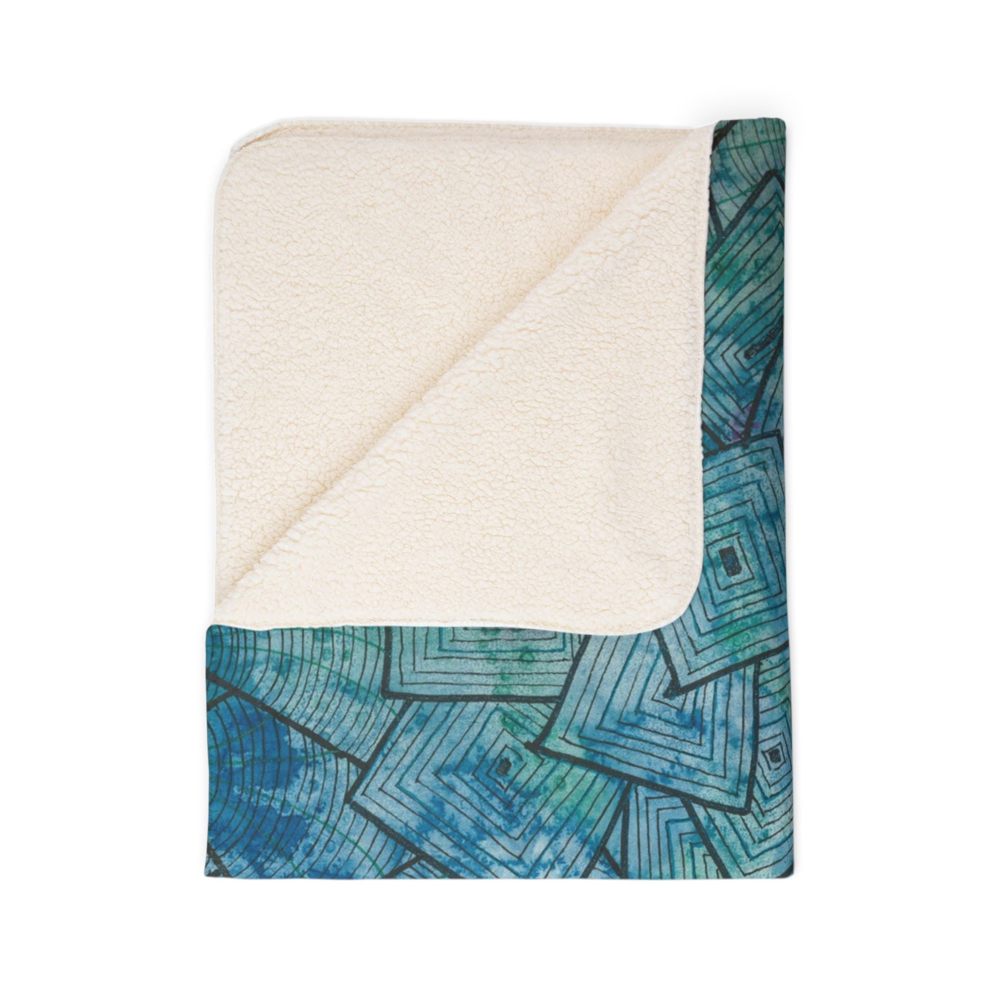 Fleece Throw Blanket, Textured Sherpa Underside, Hemmed, 2 Sizes. Colourful Abstract Design. Perfect for Bedroom, Living Room, or Special Gift #65 And The AnswerIs
