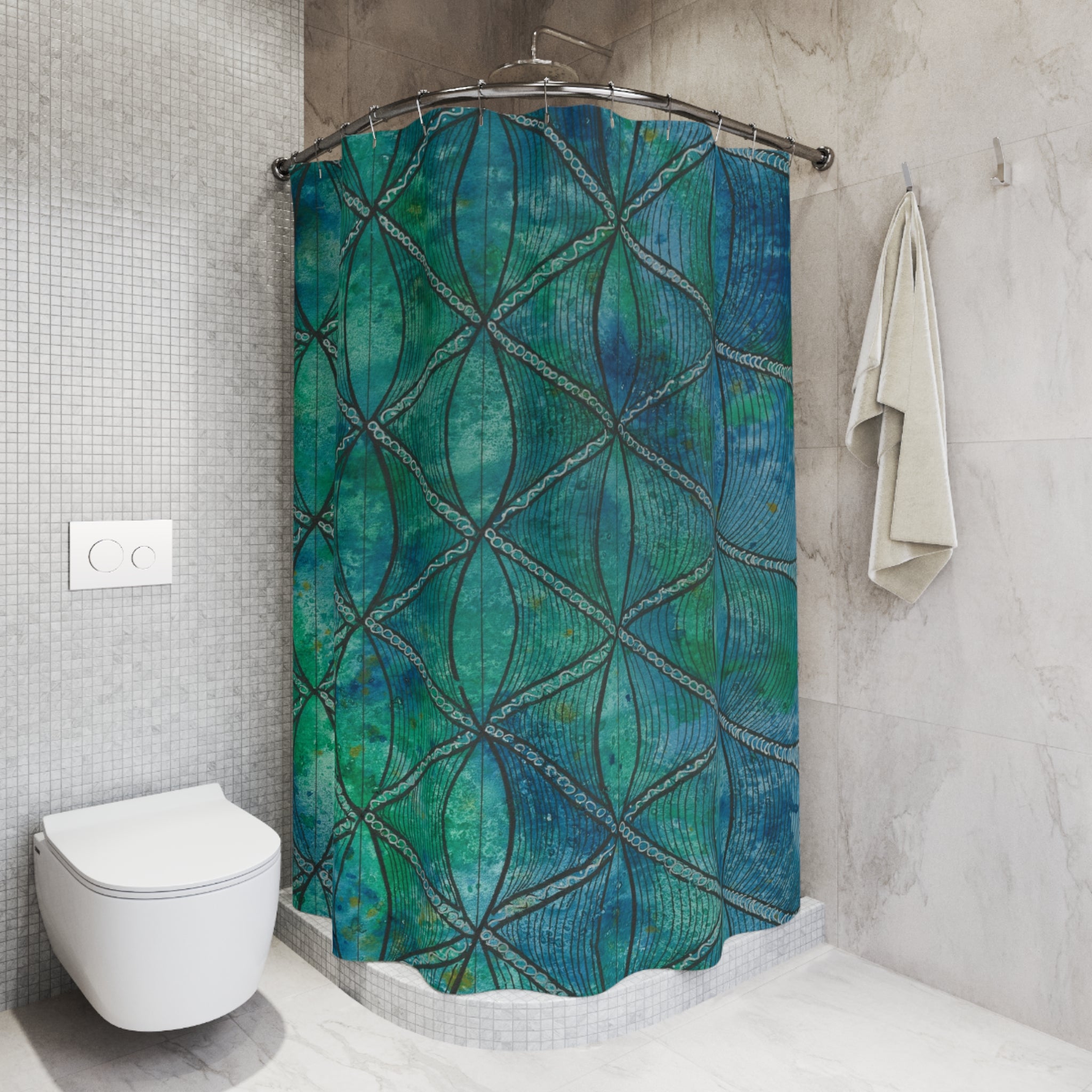 Beautiful Shower Curtains to Refresh Your Bathroom. Colourful Abstract Designs. Perfect For Your Bathroom or Special House-Warming Gift #58 Hows The Serenity
