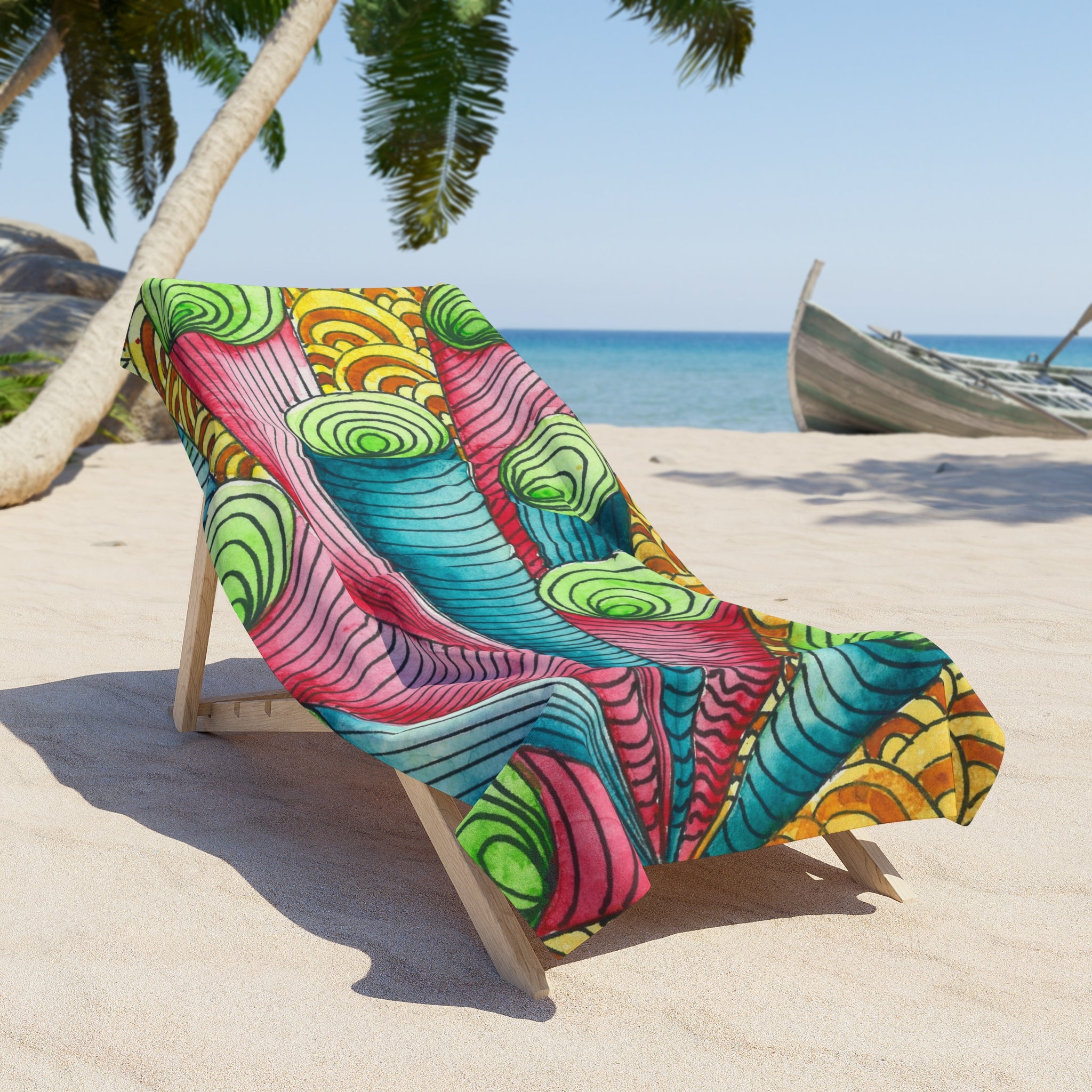 Colourful Abstract Beach Towels, Cotton Loop backing for Durability, 2 Sizes.  For Family and friends or a Special Gift #93 On A Mission