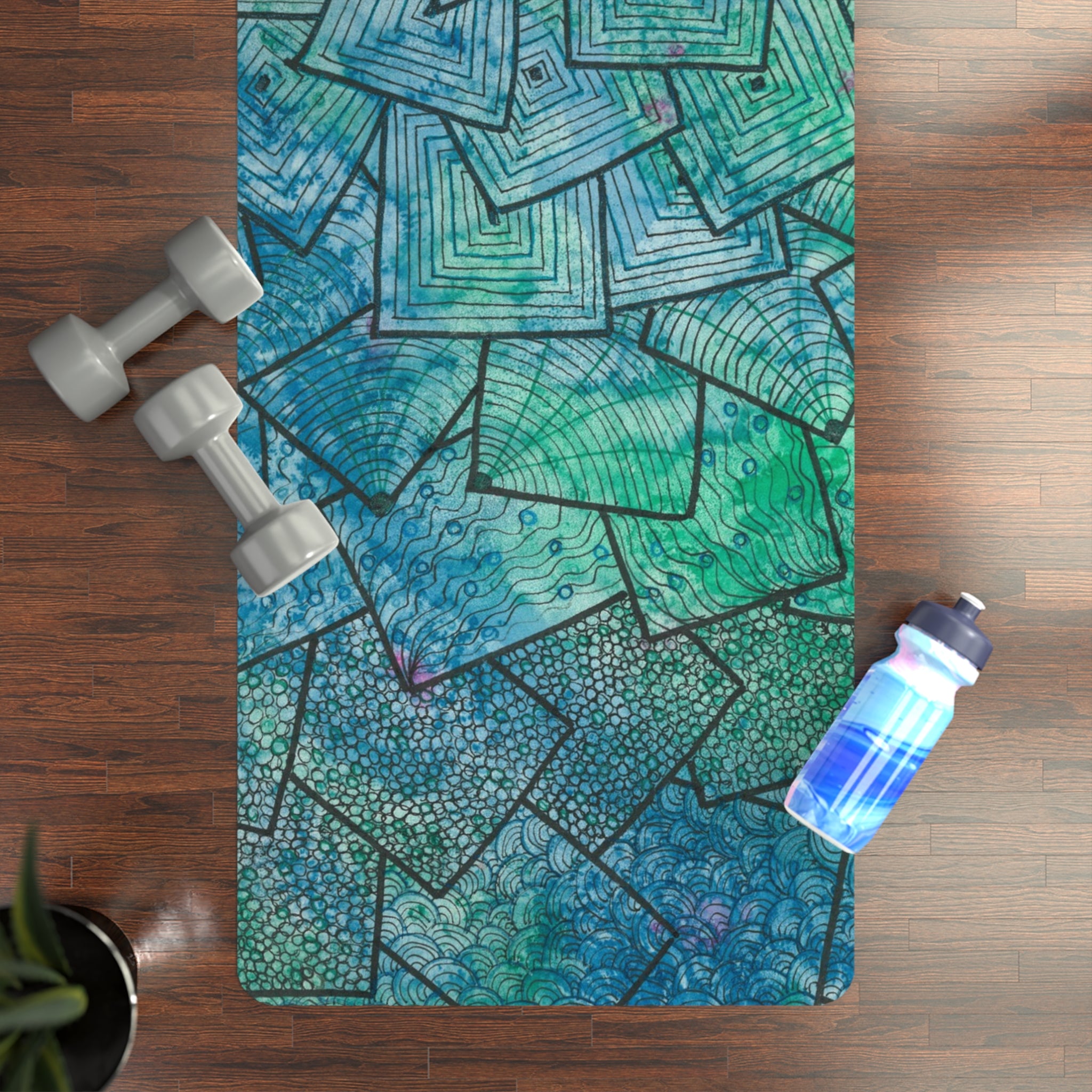 Yoga Mats and Gym Mats. Colourful Abstract Designs. Perfect for Home, Yoga or Gym Class, or a Special Gift #65 And The AnswerIs