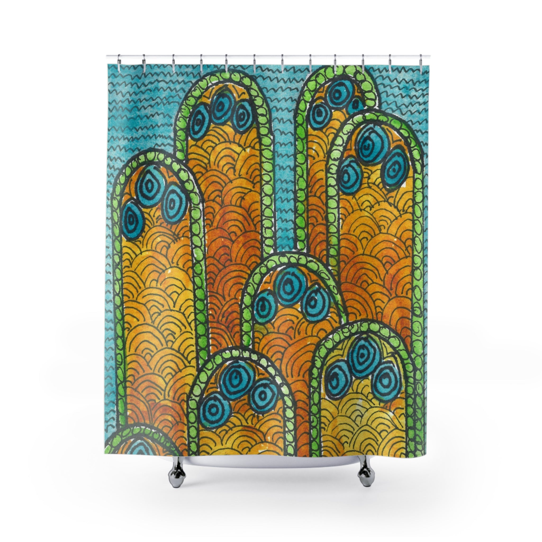 Beautiful Shower Curtains to Refresh Your Bathroom. Colourful Abstract Designs. Perfect For Your Bathroom or Special House-Warming Gift #87 Belgrade Impressions