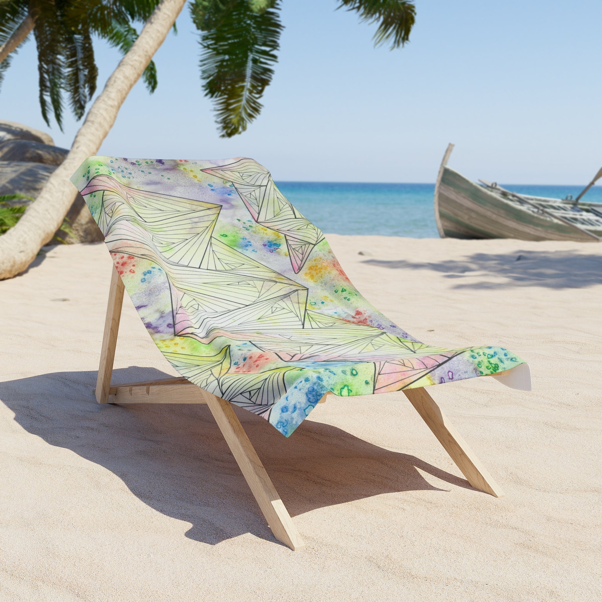 Colourful Abstract Beach Towels, Cotton Loop backing for Durability, 2 Sizes.  For Family and friends or a Special Gift #59 Your Choice