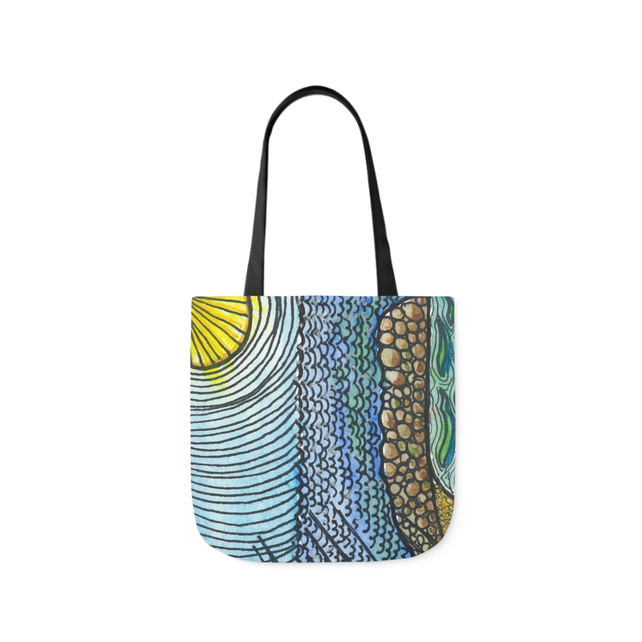Canvas Tote Bags, Colourful Abstract Designs, 5-Color Straps, 3 Sizes.  For Family and friends or a Special Gift #47 Cottesloe