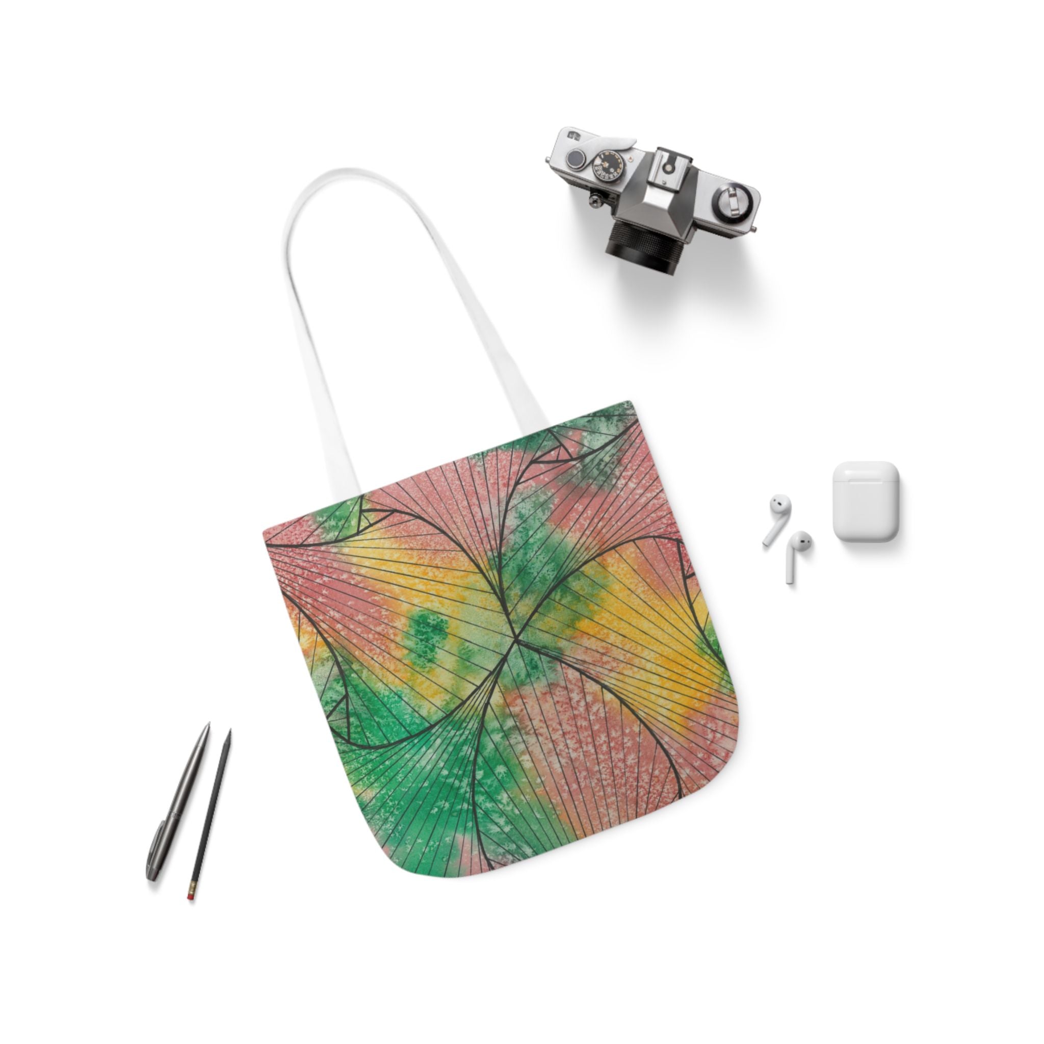 Canvas Tote Bags, Colourful Abstract Designs, 5-Color Straps, 3 Sizes.  For Family and friends or a Special Gift #49 Health and Wellbeing