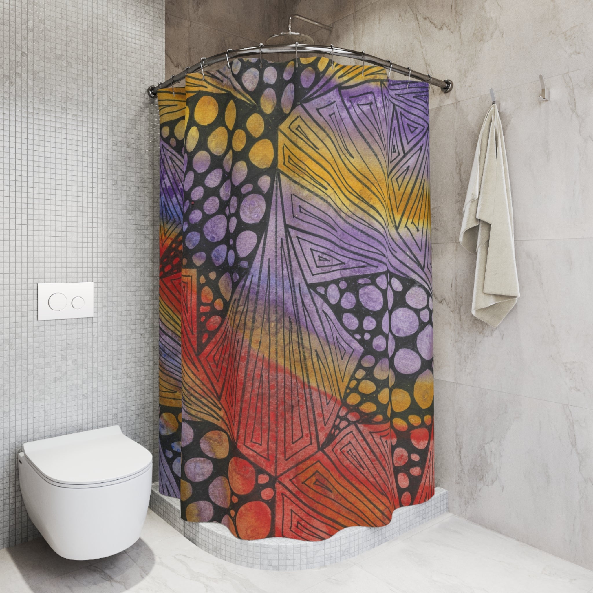 Beautiful Shower Curtains to Refresh Your Bathroom. Colourful Abstract Designs. Perfect For Your Bathroom or Special House-Warming Gift #82 Fighting Delusions