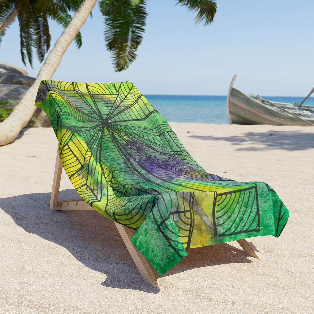 Colourful Abstract Beach Towels, Cotton Loop backing for Durability, 2 Sizes.  For Family and friends or a Special Gift #89 The Wayseers