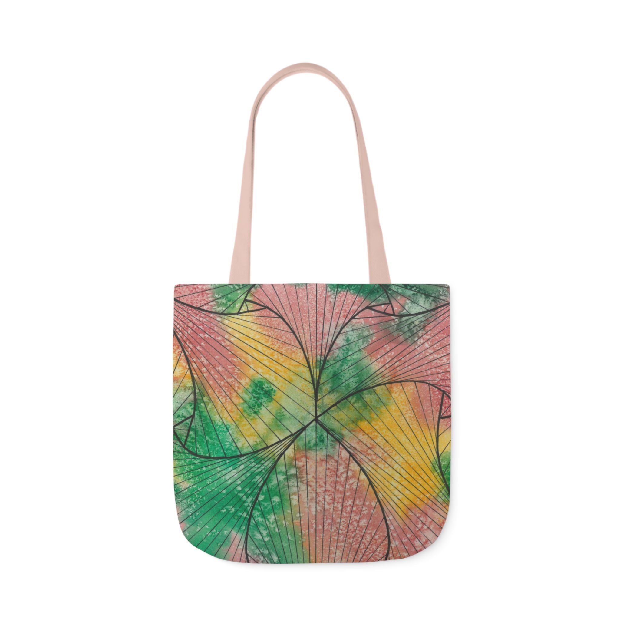 Canvas Tote Bags, Colourful Abstract Designs, 5-Color Straps, 3 Sizes.  For Family and friends or a Special Gift #49 Health and Wellbeing