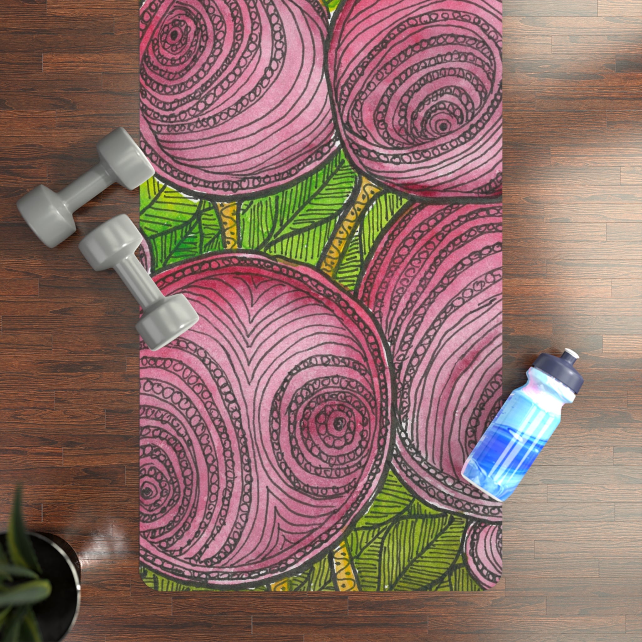 Yoga Mats and Gym Mats. Colourful Abstract Designs. Perfect for Home, Yoga or Gym Class, or a Special Gift #9 Spaced Blossoms